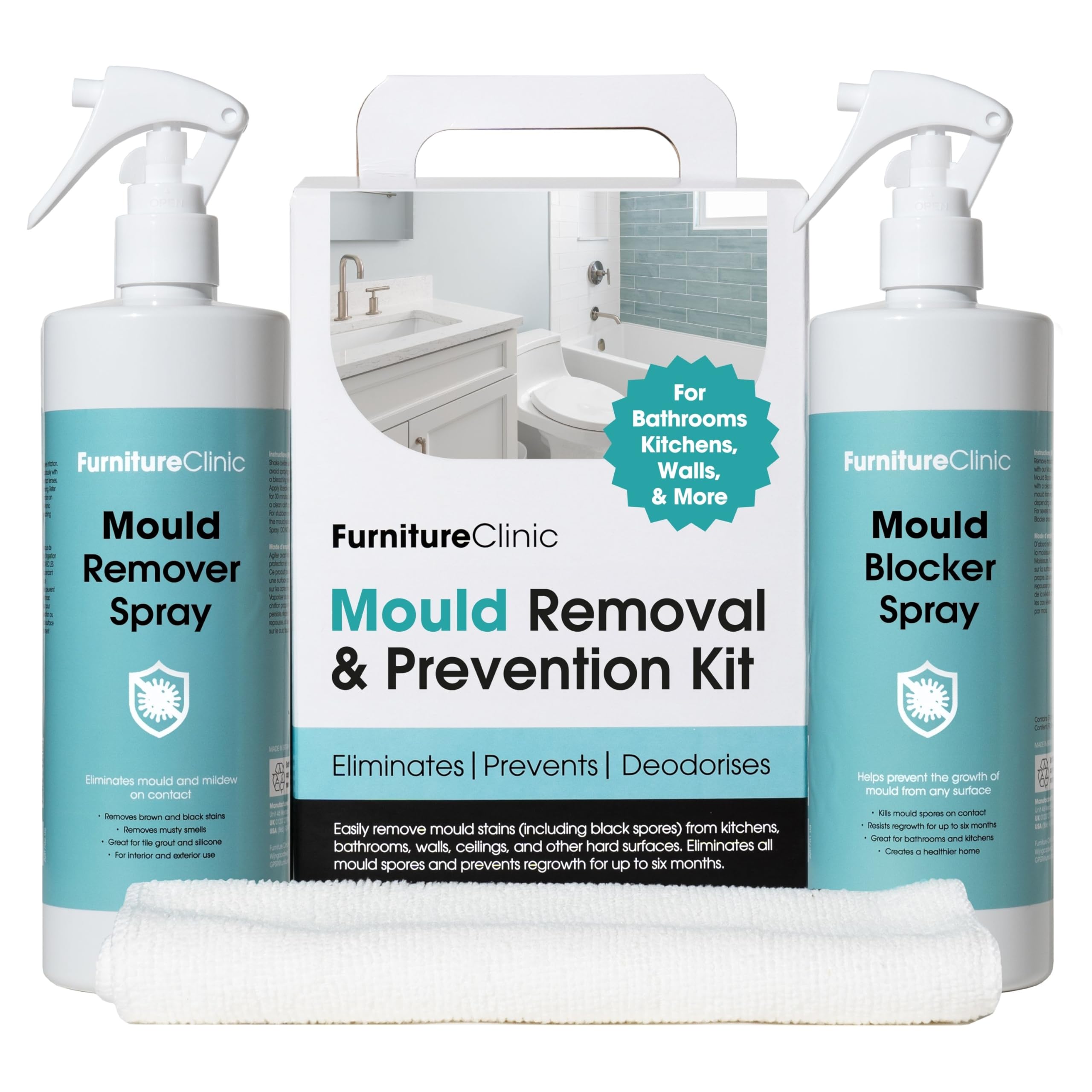 Furniture Clinic Mould Removal & Prevention Kit - Dual Action Cleaner | Unscented Liquid 1