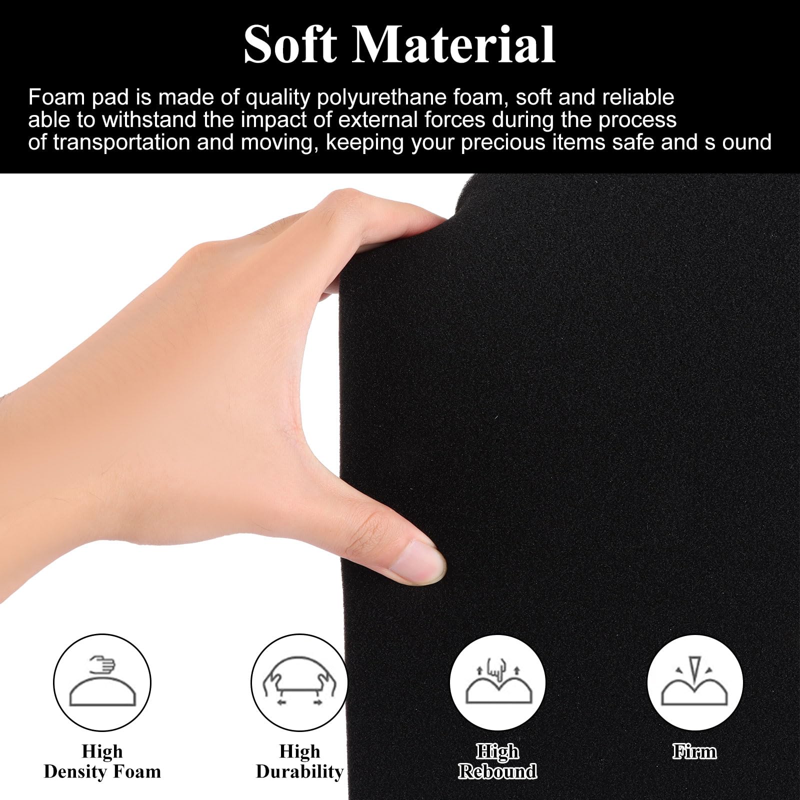 ASelected 2Pcs High-Density Polyurethane Foam Boards - 40x30x4Cm Cushioning for DIY & Upholstery 3