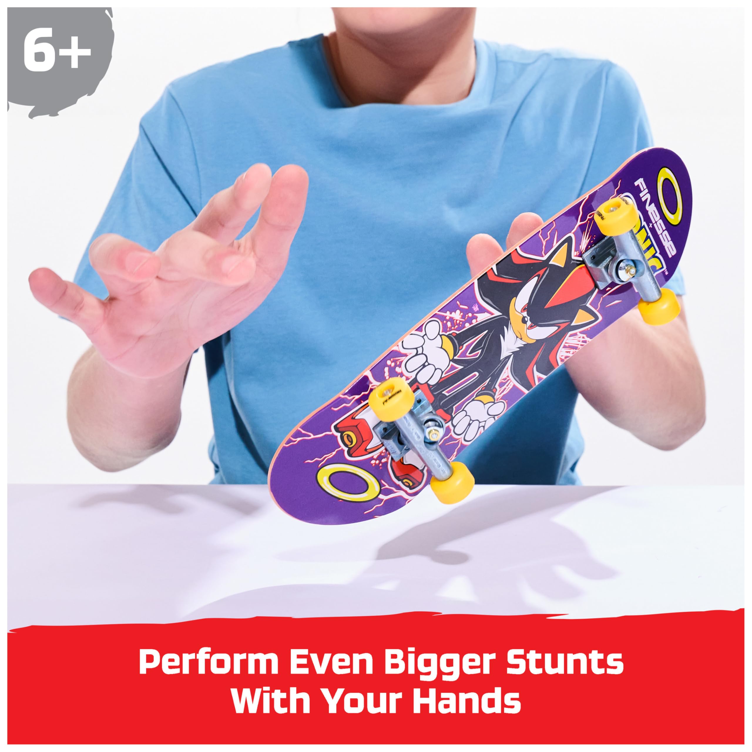Tech Deck Finesse X Sonic Handboard - 9x Size Mini Skateboard | Die-Cast Trucks | Age 6+ 6