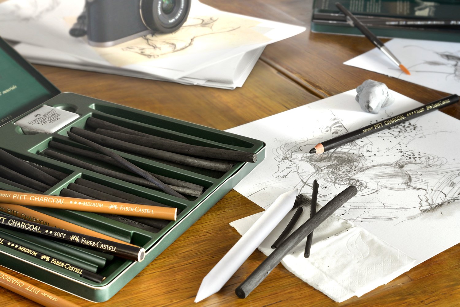 Faber-Castell PITT Graphite Crayon - 9B Hardness for Sketching and Shading | Black
