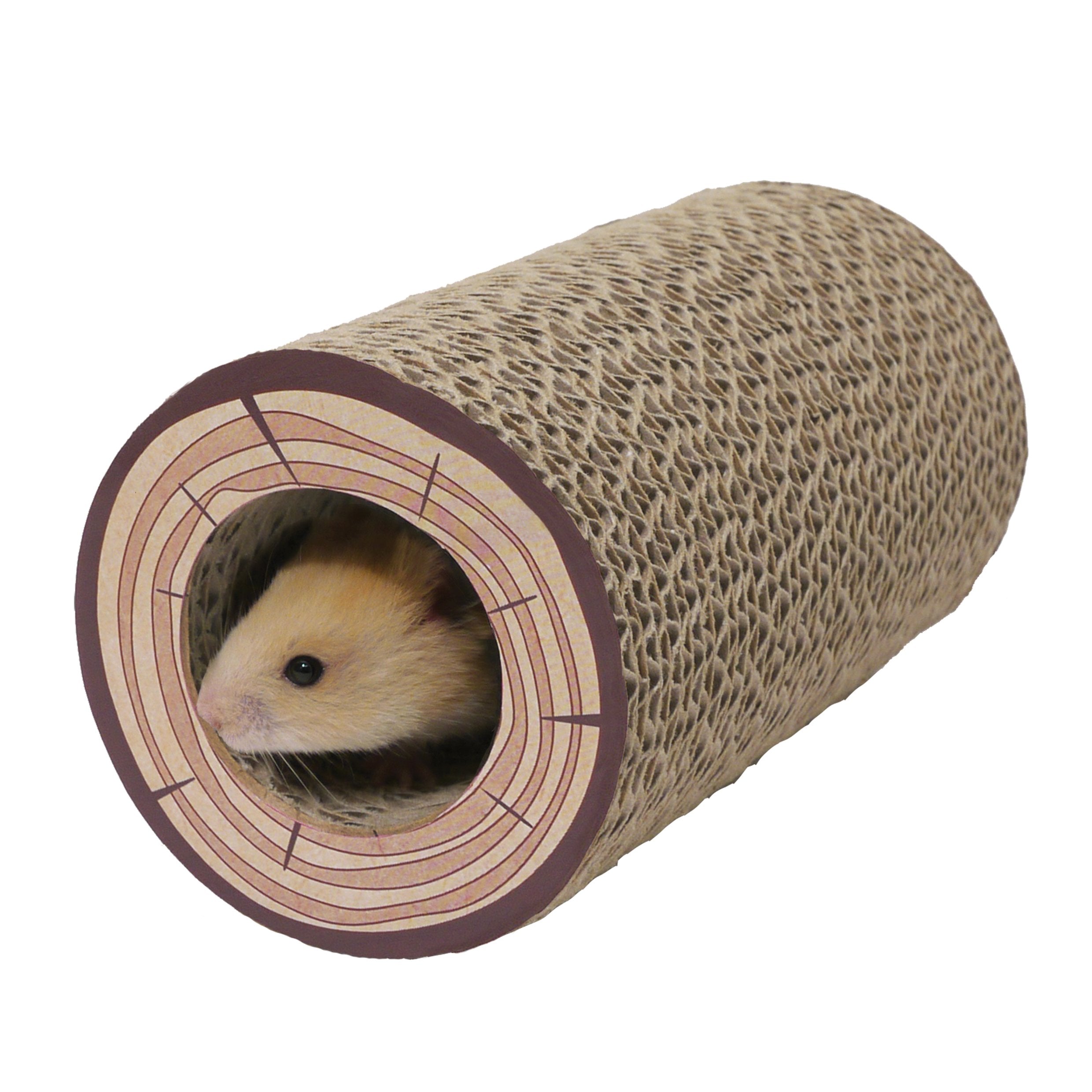 Rosewood Shred-a-Log Corrugated Tunnel - Enrichment Chew Toy for Small Animals & Birds | 18 x 9.5 cm