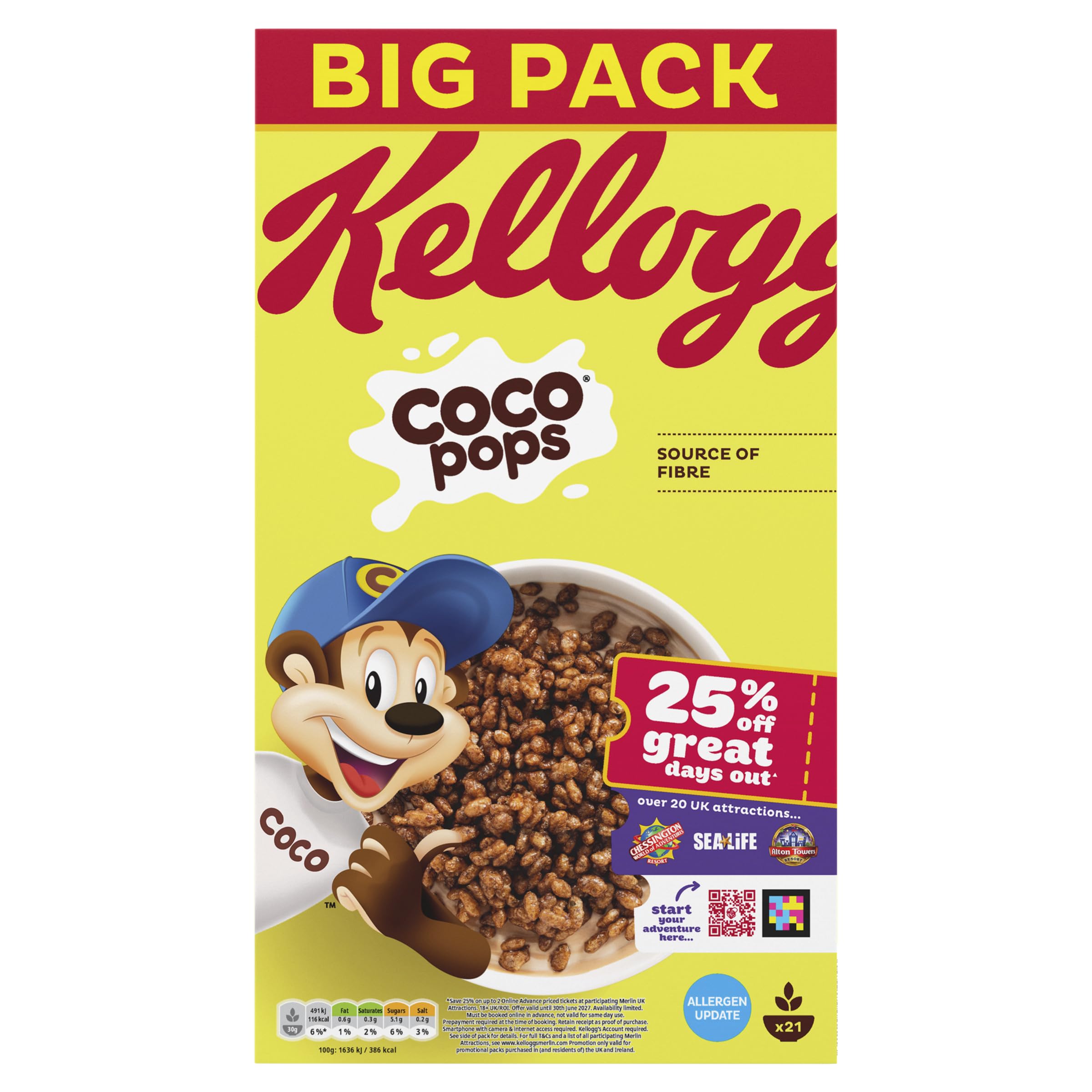 Coco Pops Chocolate Puffed Maize and Rice Cereal - Fortified with Vitamins and Minerals | 650g