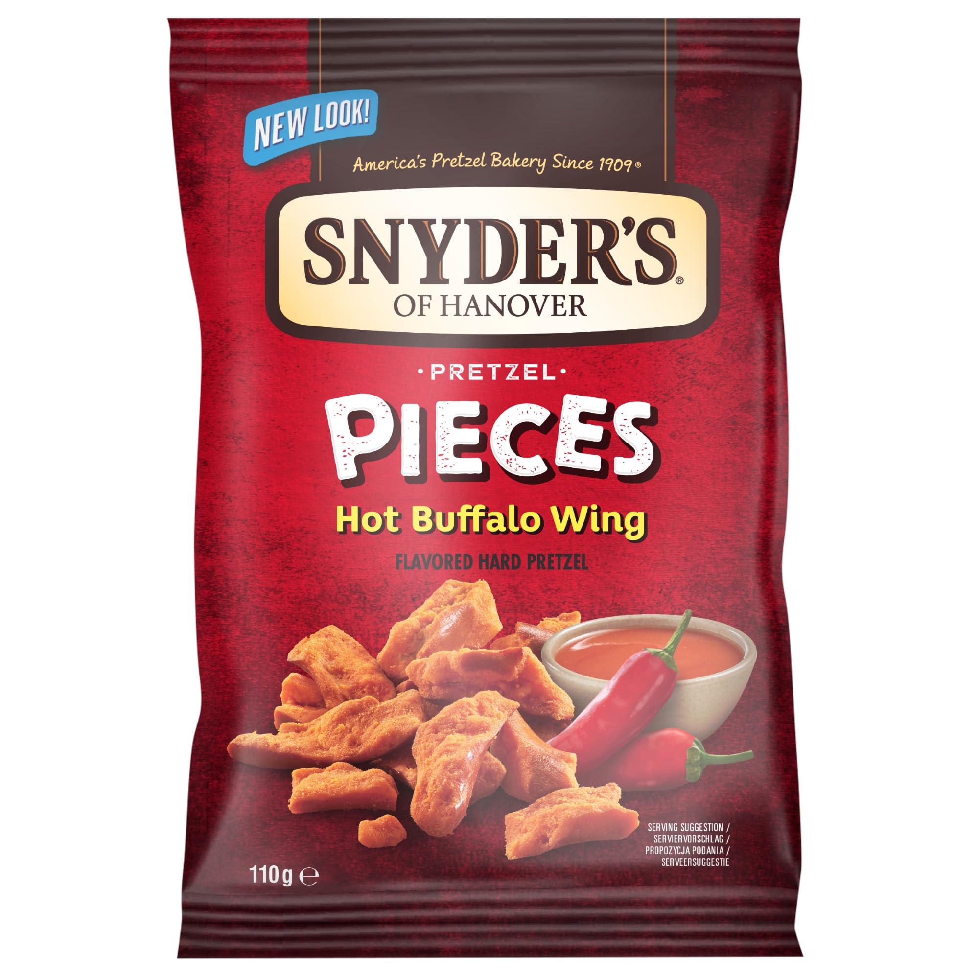 Snyder's of Hanover Pretzel Pieces Hot Buffalo Wings - 10 x 110g Sharing Pack 1