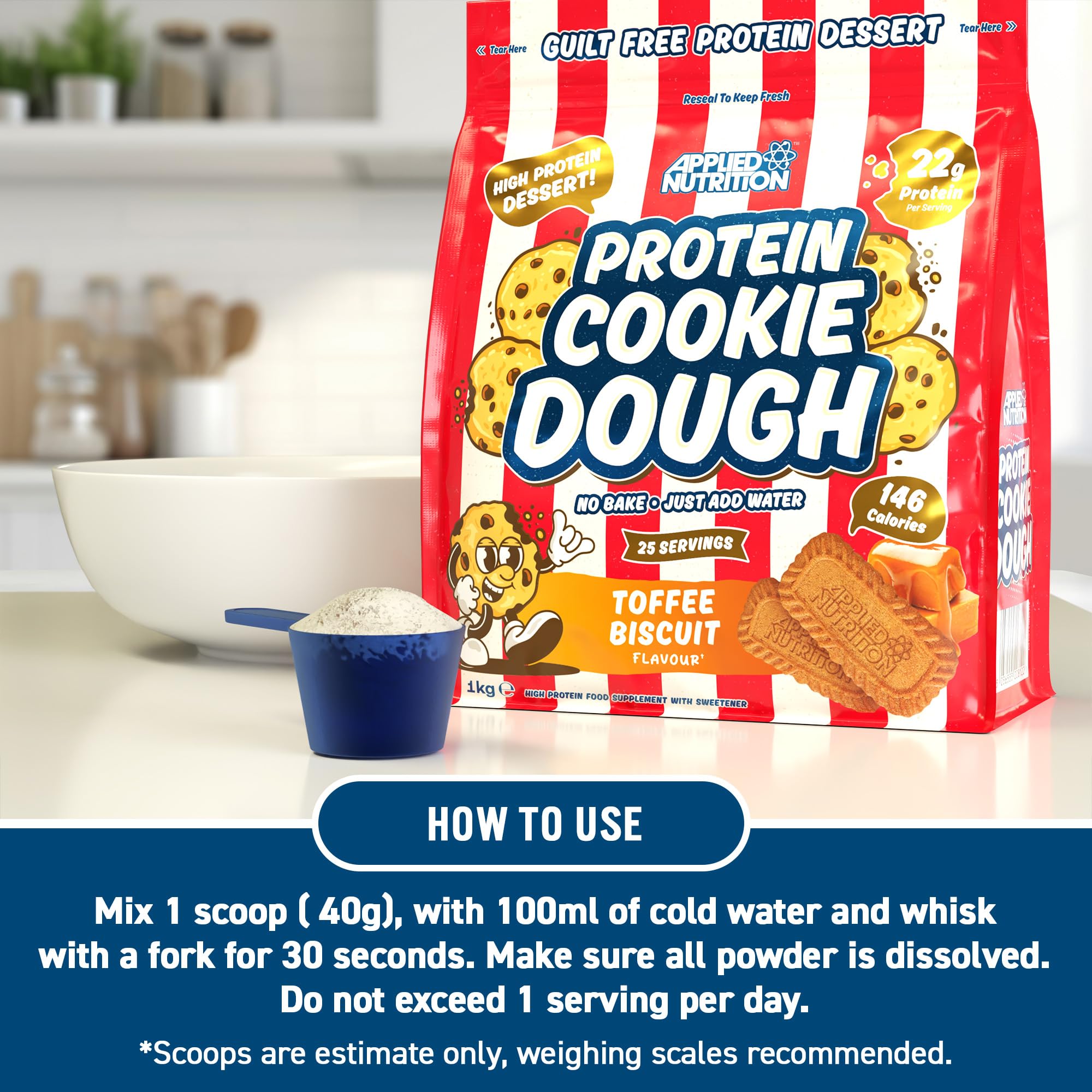 Applied Nutrition Protein Cookie Dough - High Protein Snack, 22g+ Protein, 1kg Pouch 7