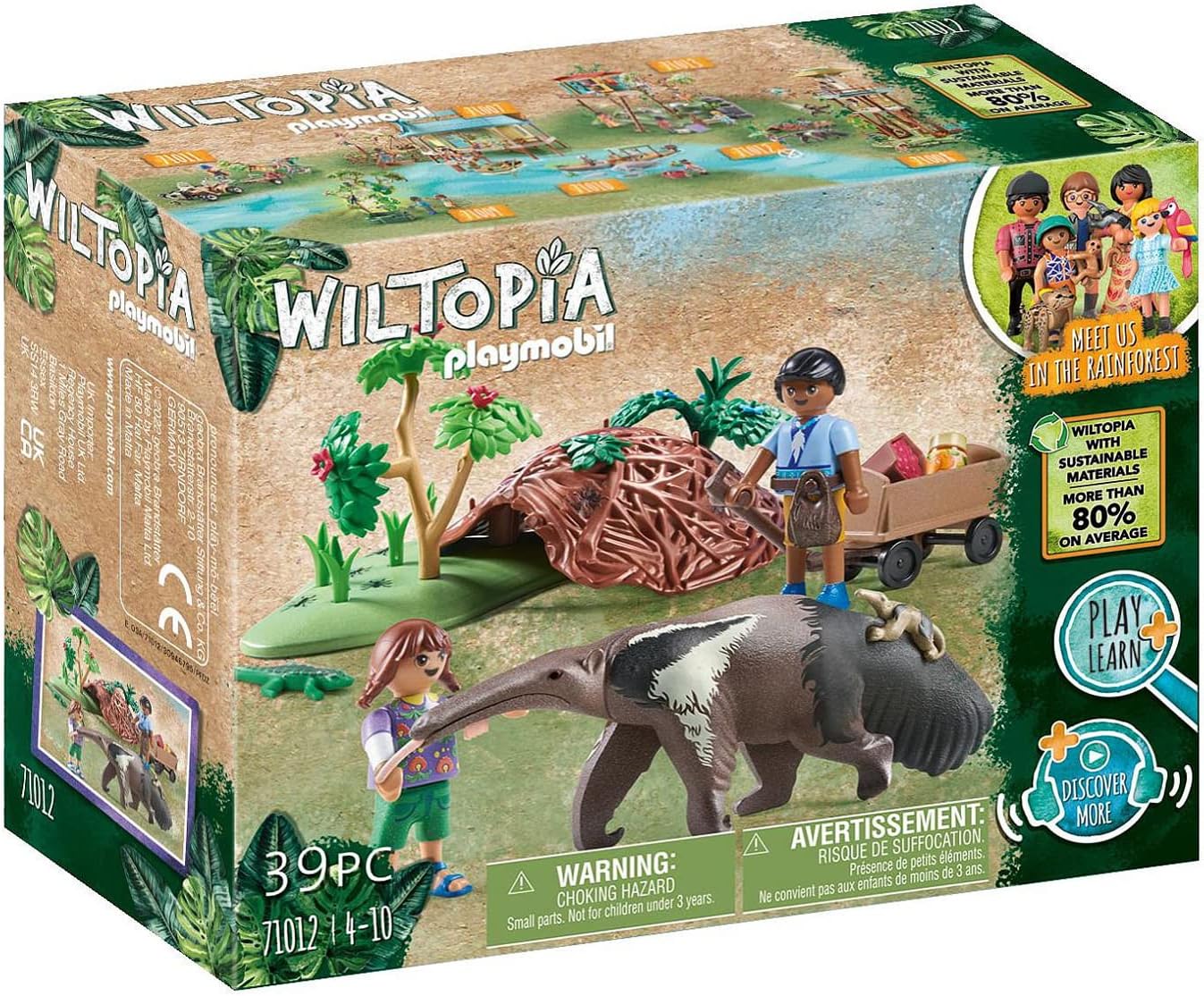 Playmobil 71012 Wiltopia Anteater Care Playset - 39-Piece Animal Rescue Toy for Kids