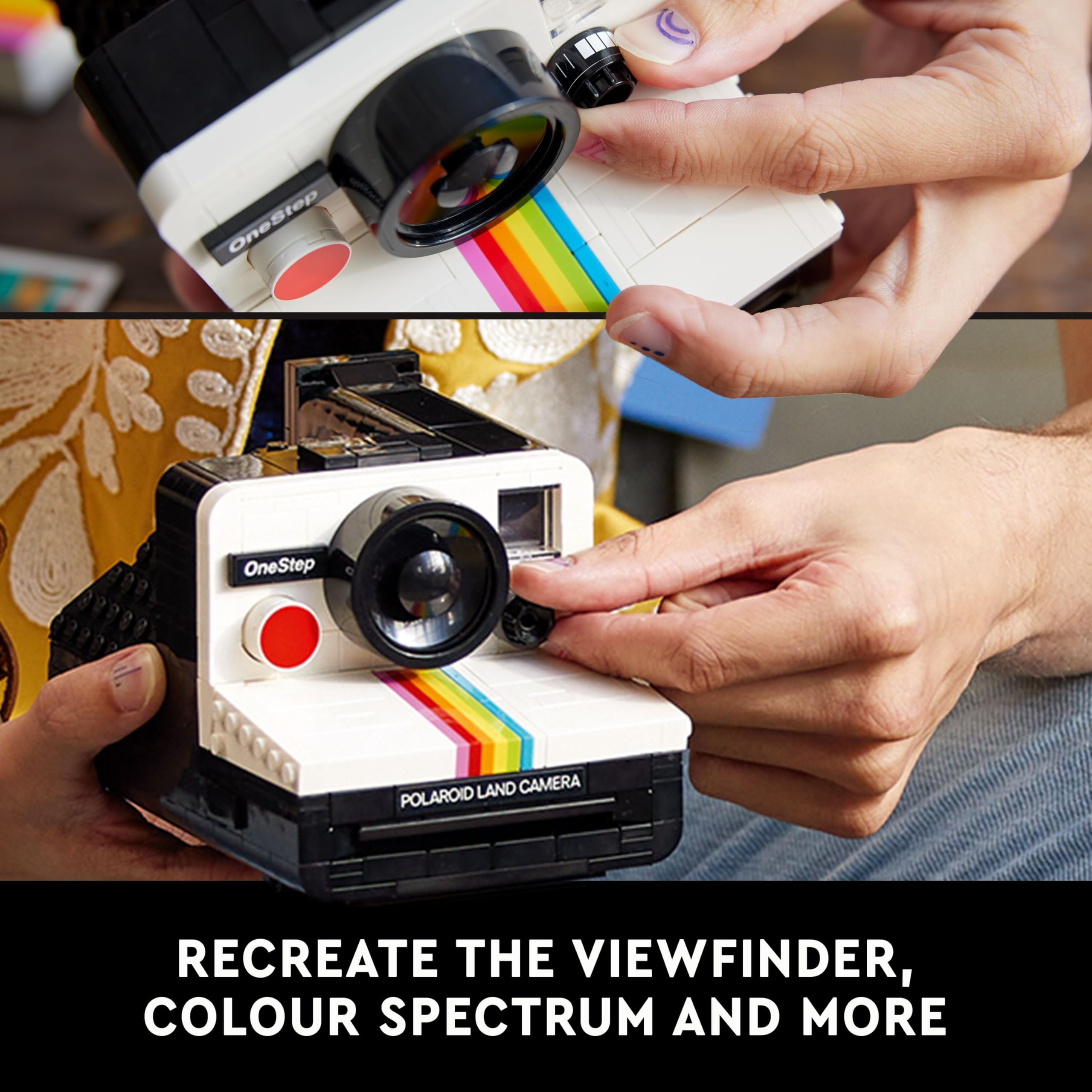 LEGO Ideas Polaroid OneStep SX-70 Camera Model Kit - Buildable Vintage Camera for Adults 9