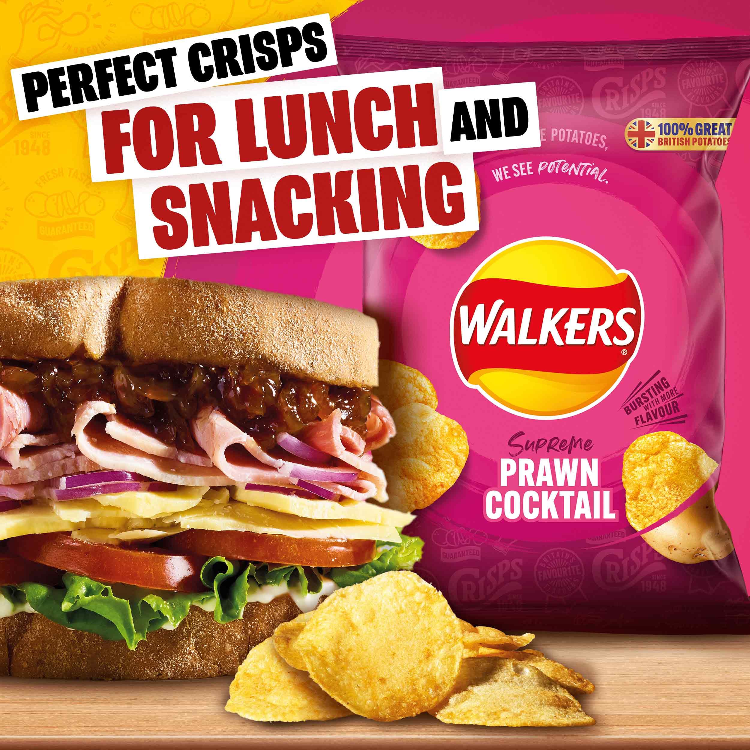 Walkers Prawn Cocktail Crisps Multipack 6 x 25g 3