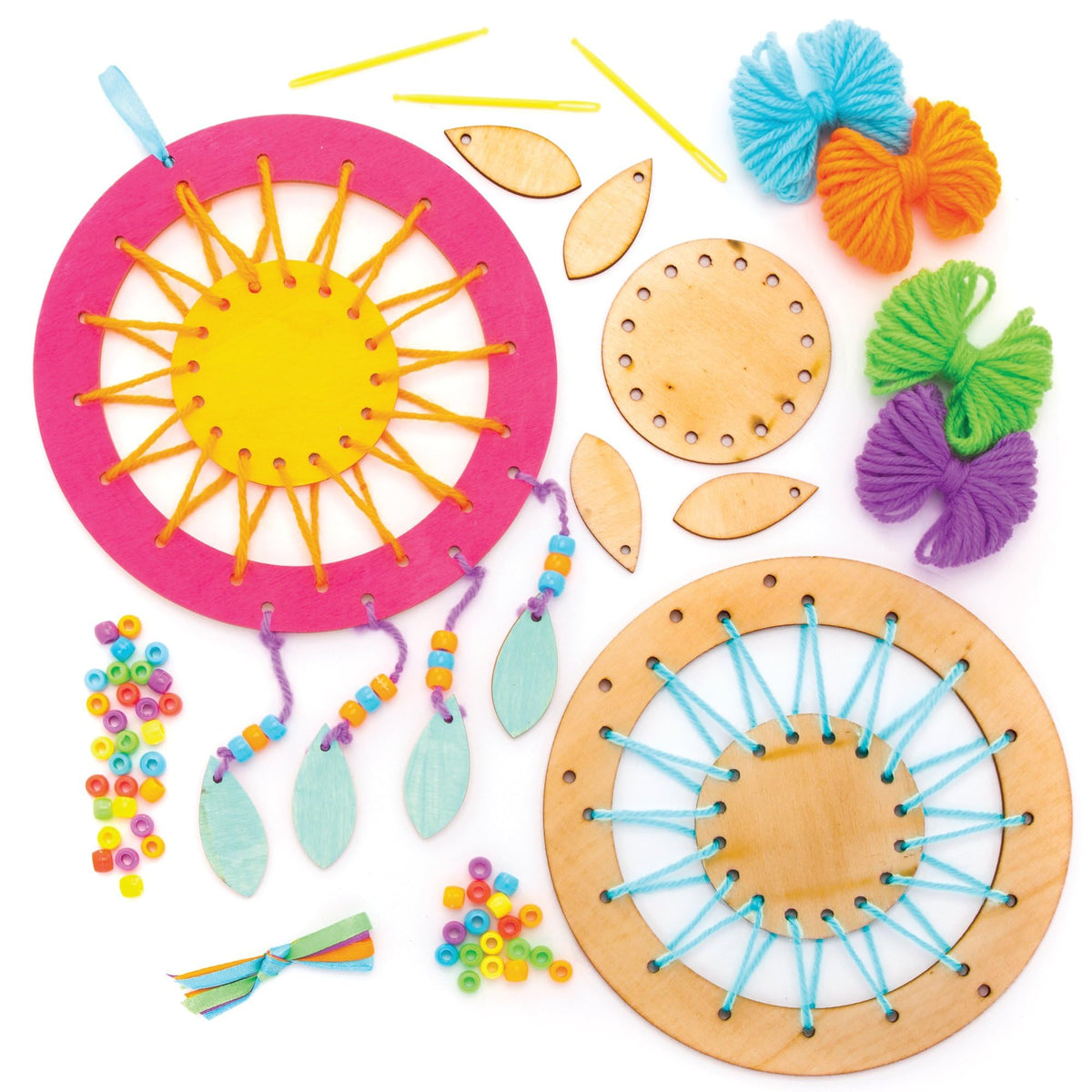 Baker Ross Wooden Dream Catcher Kit - 4 Kits, 23 cm