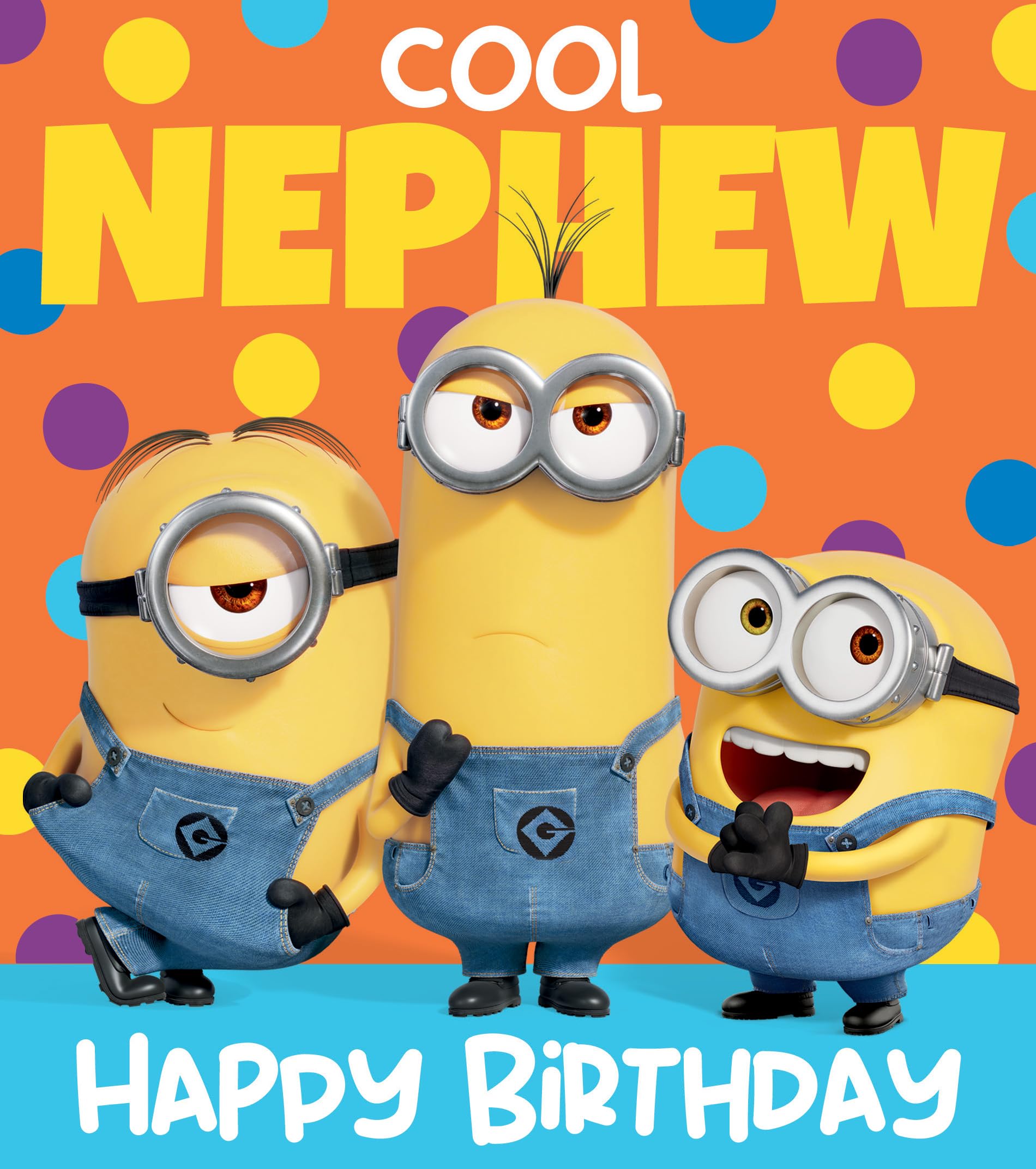 Danilo Promotions LTD Despicable Me Minions Birthday Card for Nephew | Standard Size | Blank Interior 1