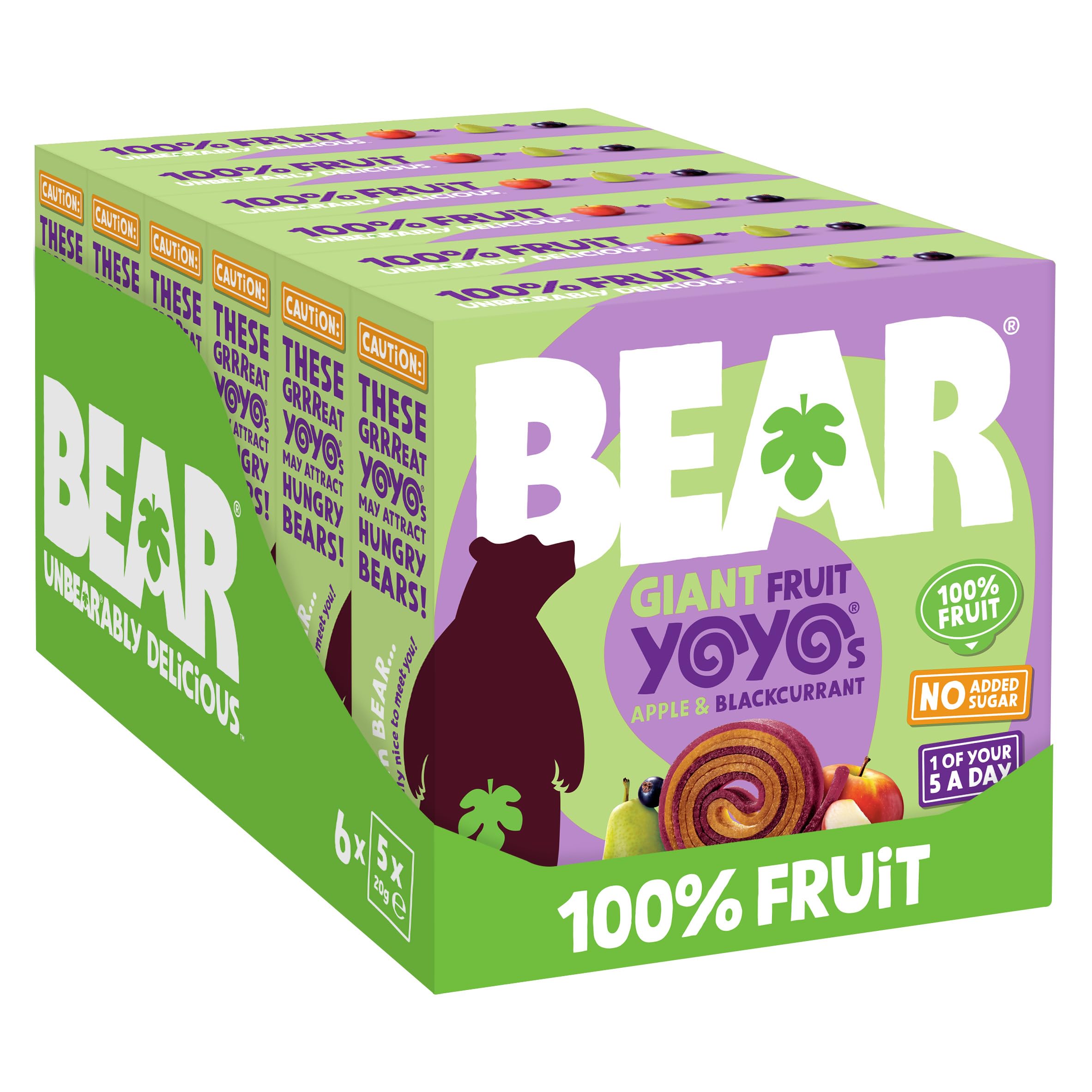 BEAR Apple & Blackcurrant Yoyos Dried Fruit Rolls | 20g Pack of 30 | Vegan | No Added Sugar 1