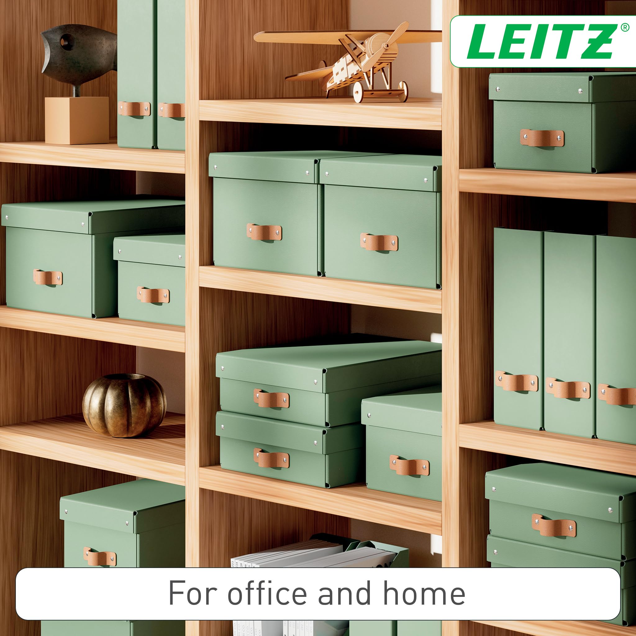 Leitz Puro Magazine File - Set of 2 Durable A4 Holders, Sage Green, 900 Sheet Capacity 2