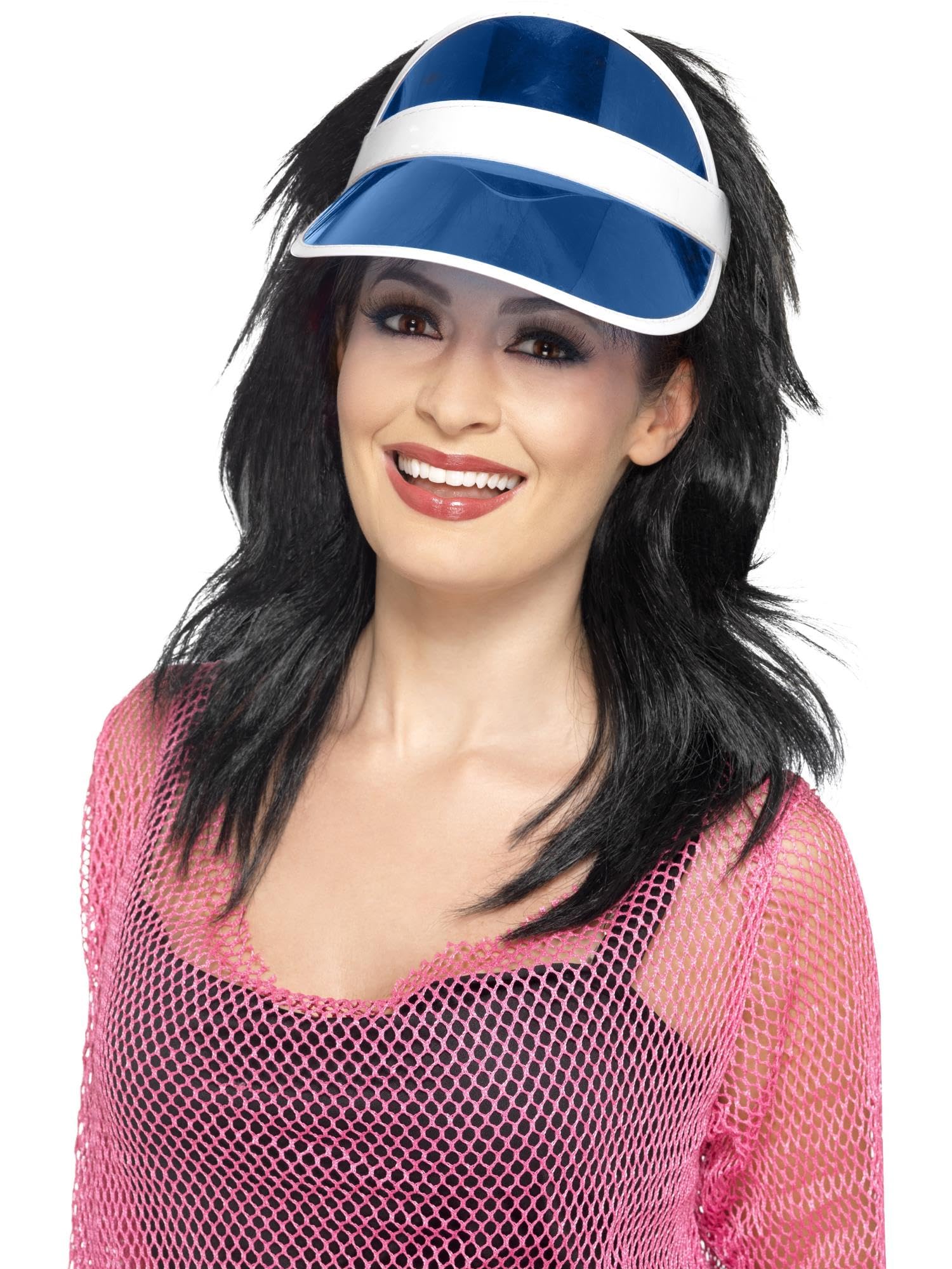 Smiffys 80s Sun Visor - Blue, Polyester | Adult Fancy Dress Accessory