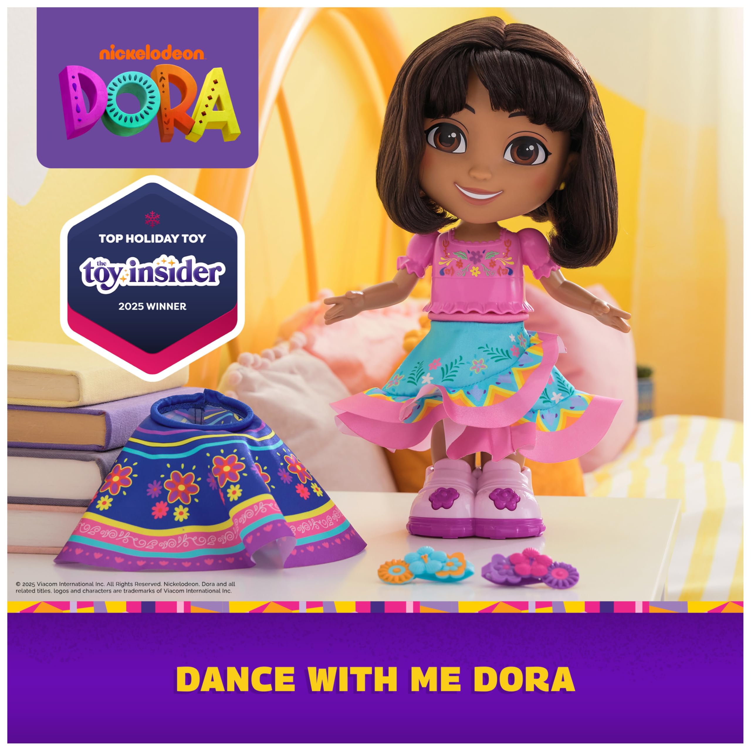 DORA Dance with Me Dora Interactive Dancing Doll | Bilingual | Includes 2 Skirts | Ages 3+