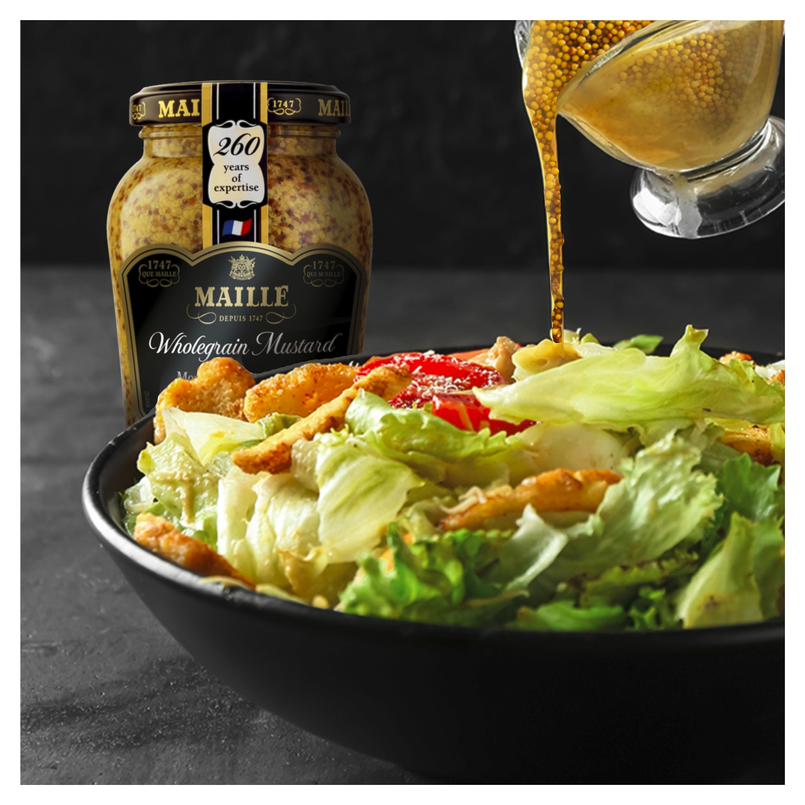 Maille Wholegrain Mustard - French Gourmet Condiment for Pork, Beef, and Salad Dressings | 210g 4