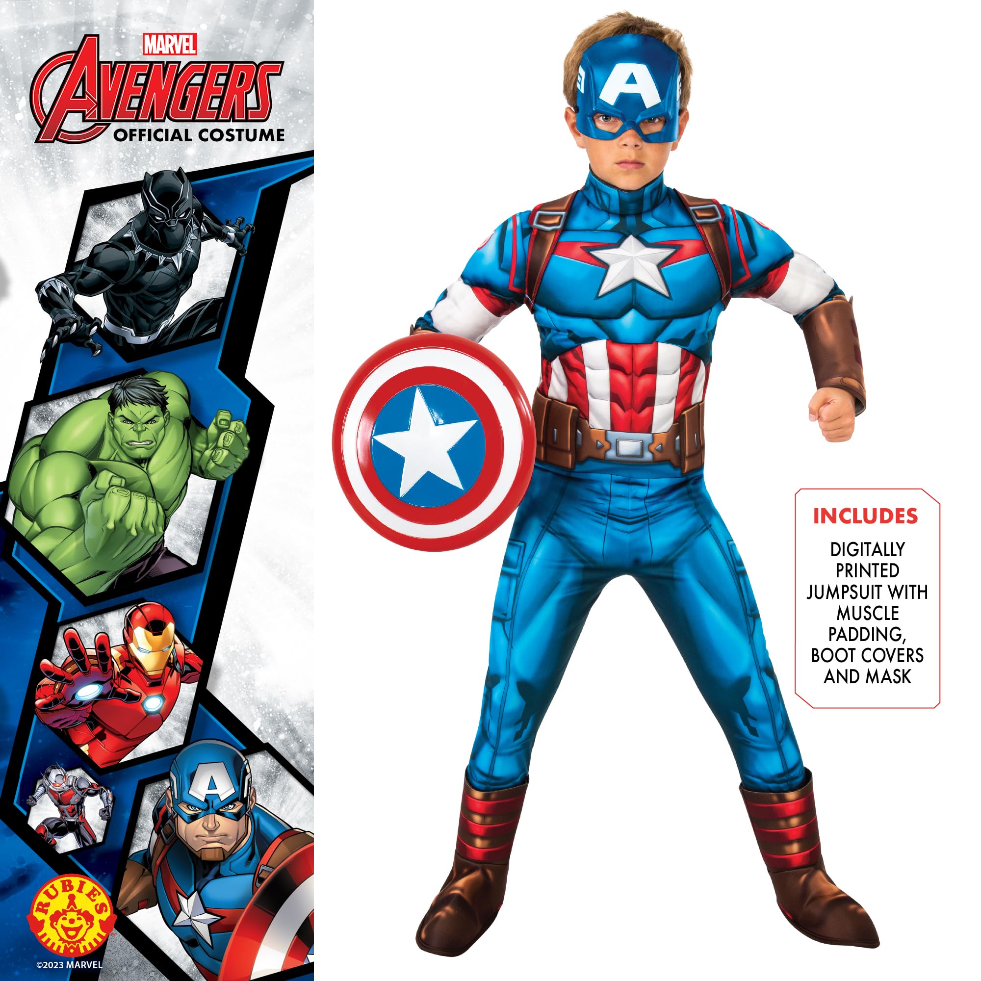 Rubies Captain America Deluxe Kids Fancy Dress Costume - Boys, Age 3-4 Years 2