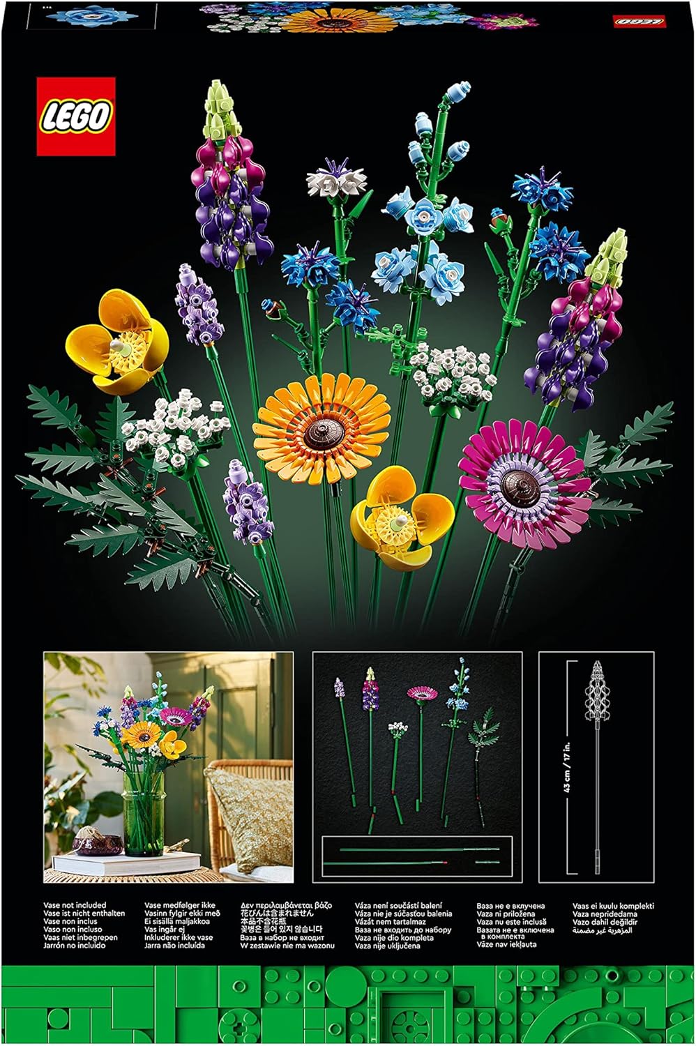 LEGO Icons Wildflower Bouquet 10313 - Adult Building Set with 8 Flower Species 12