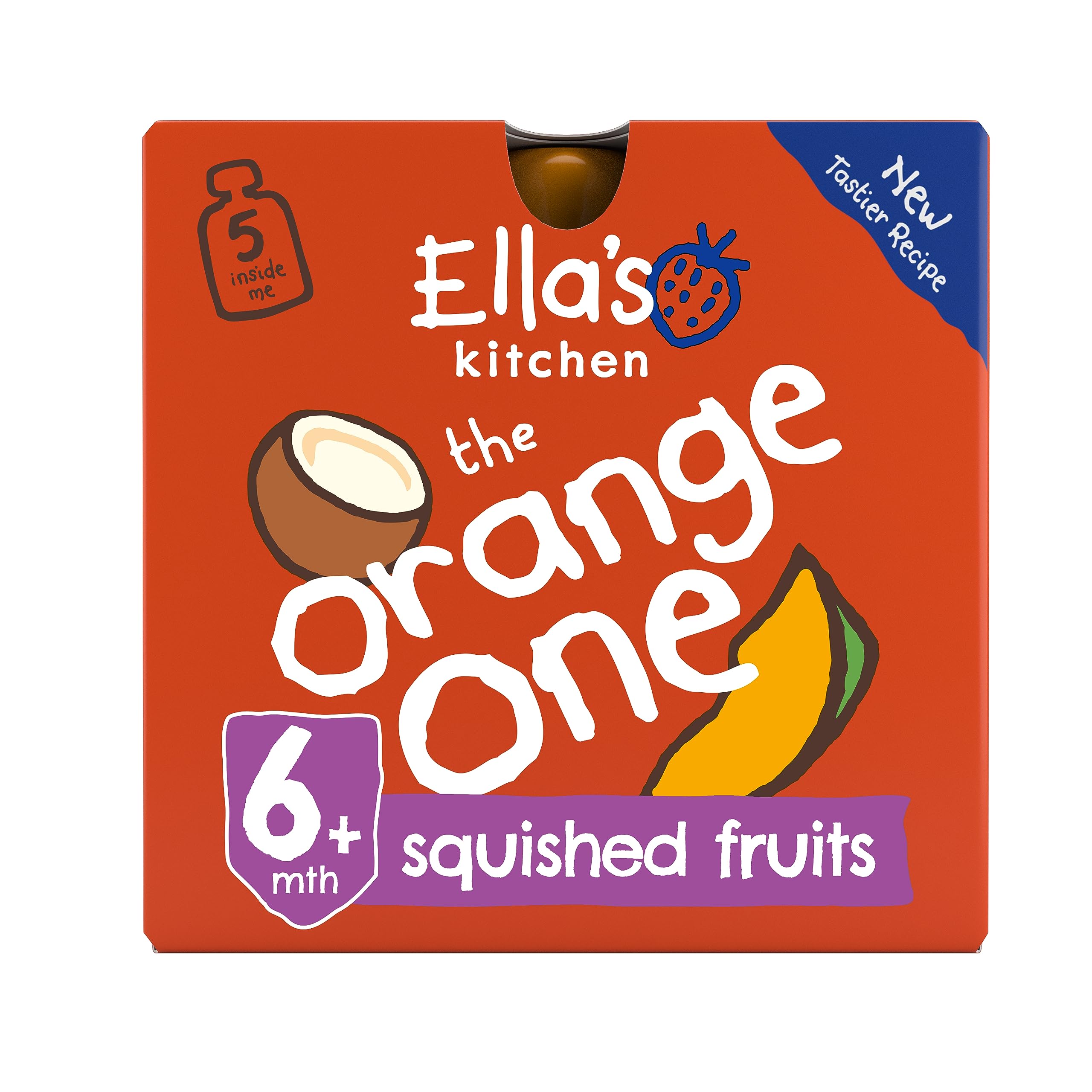 Ella's Kitchen The Orange One Organic Fruit Puree Pouches, 5 x 90g 1