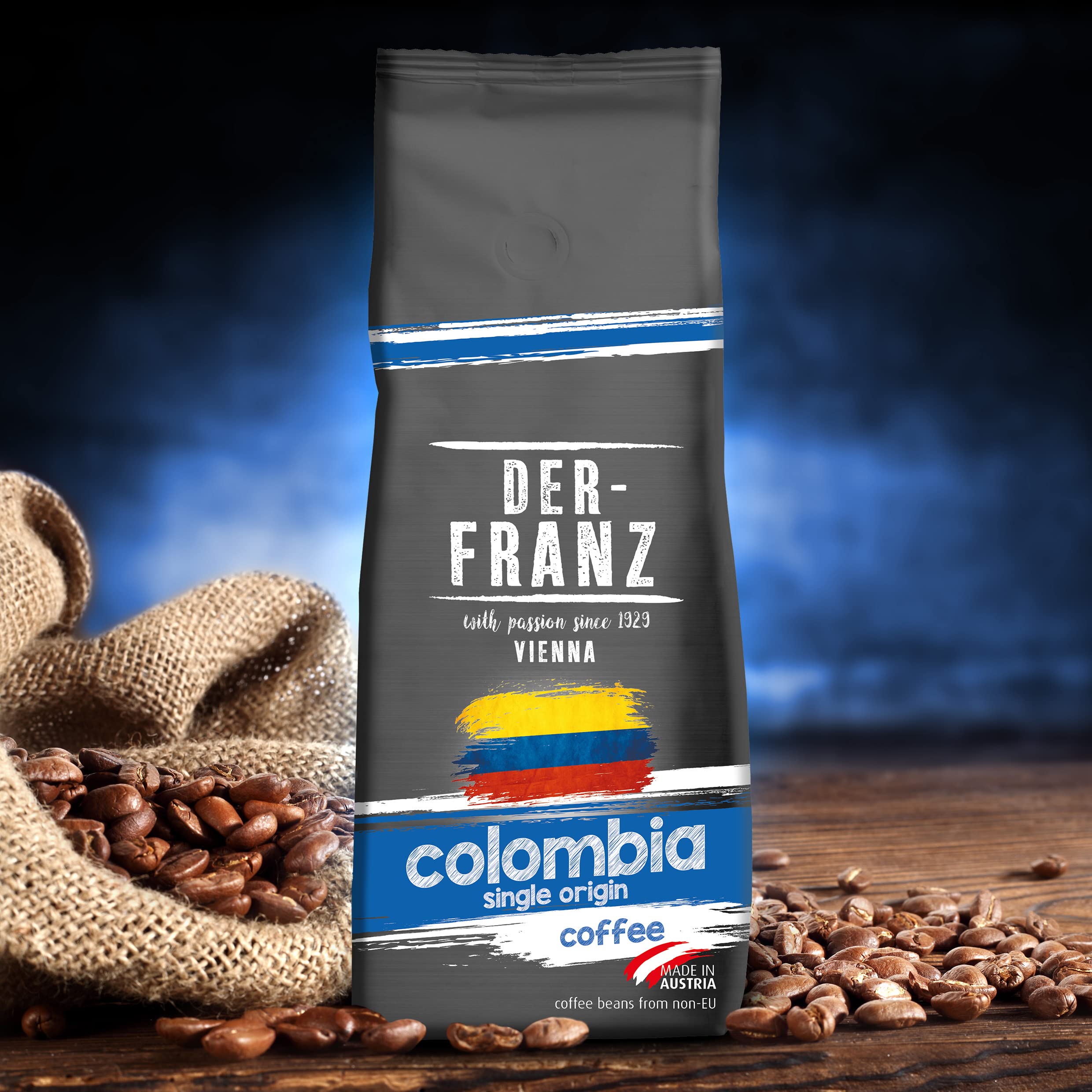 Der-Franz Colombia Single Origin Roasted Whole Coffee Beans - 3 x 500g Pack 4