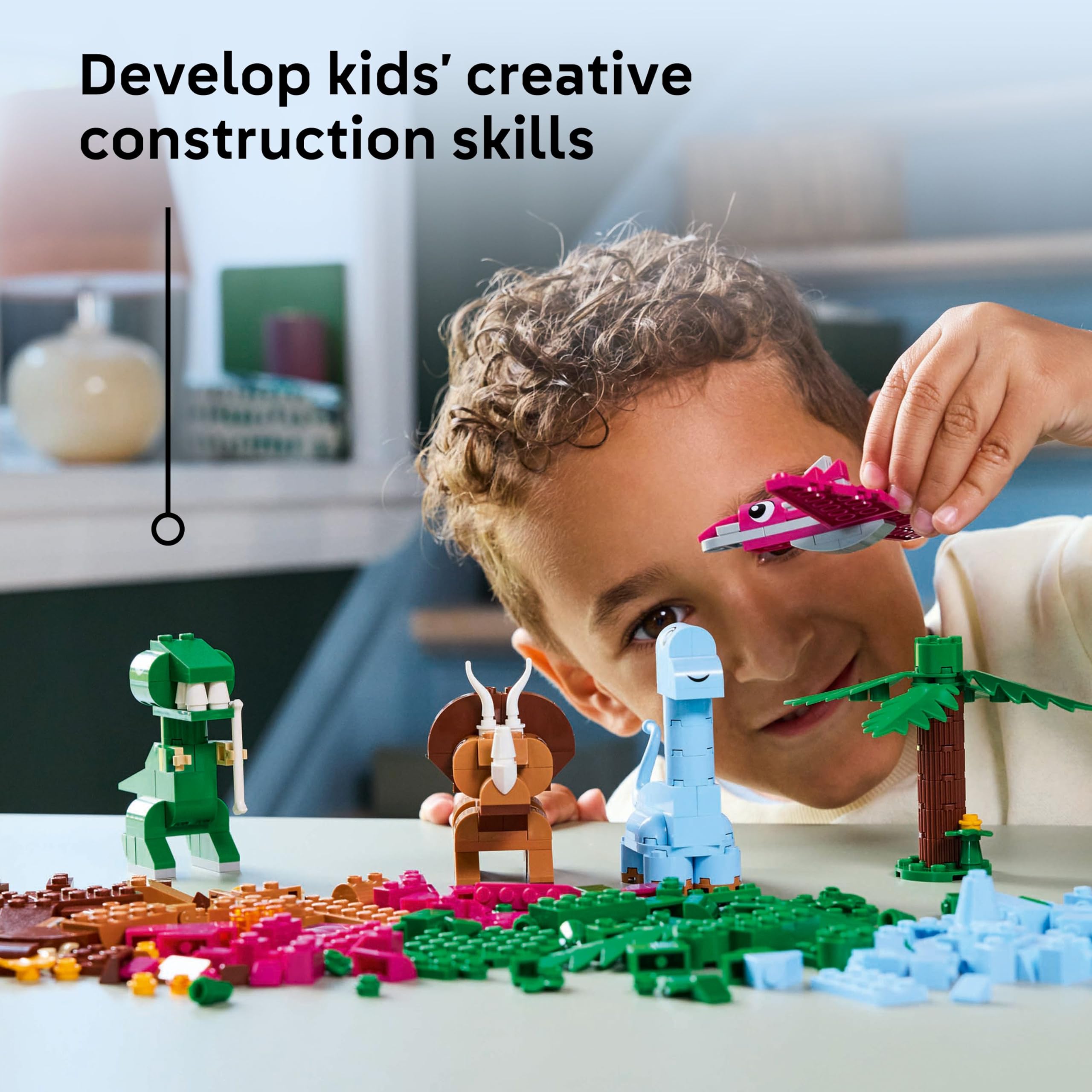 LEGO Classic Creative Dinosaurs Set 11041 - Build T. Rex & Triceratops | Ages 5+ 6