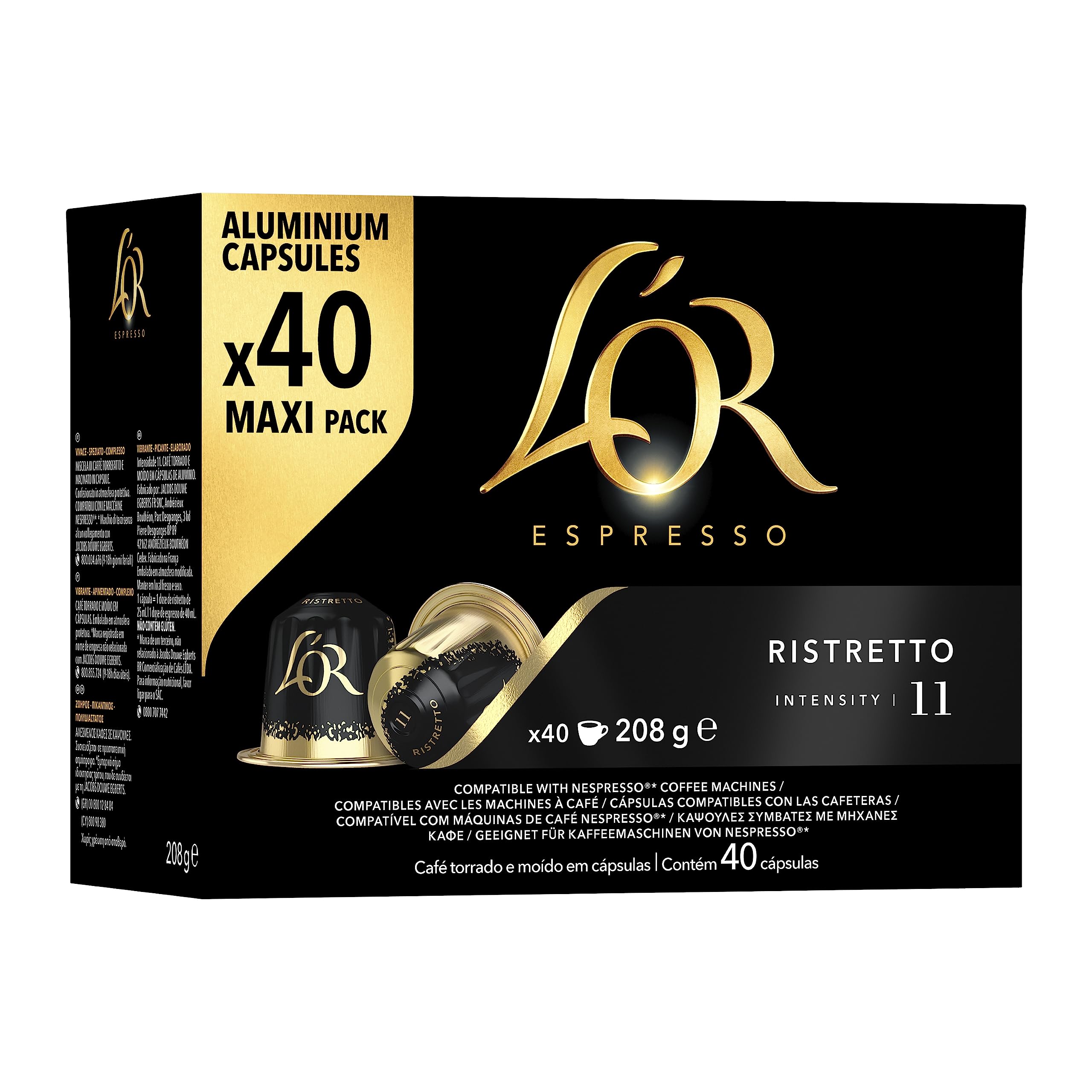 L'OR Espresso Ristretto Coffee Pods - Intensity 11, Ginger & Cardamom | 200 Count 1
