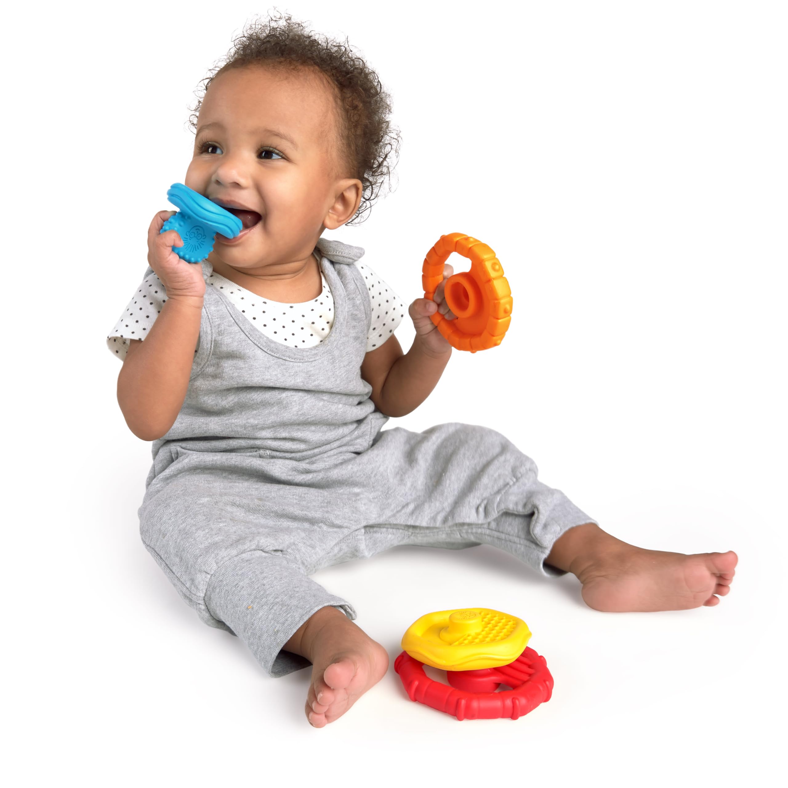 Baby Einstein Stack & Teethe Multi-Textured 5-Piece Teether Toy Set for Ages 3 Months + 7