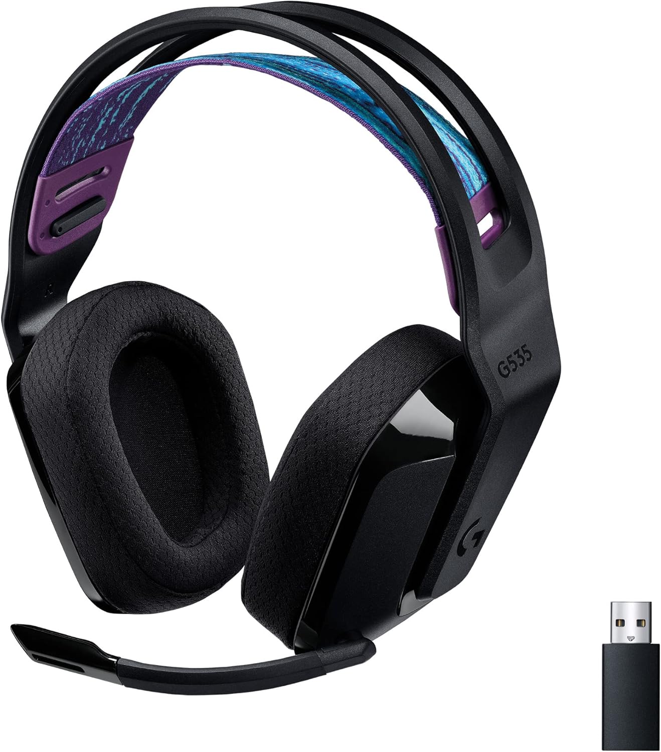 Logitech G G535 LIGHTSPEED Kabelloses Gaming-Headset – 40-mm-Treiber, leichte 236 g, USB Plug & Play für PC und PlayStation