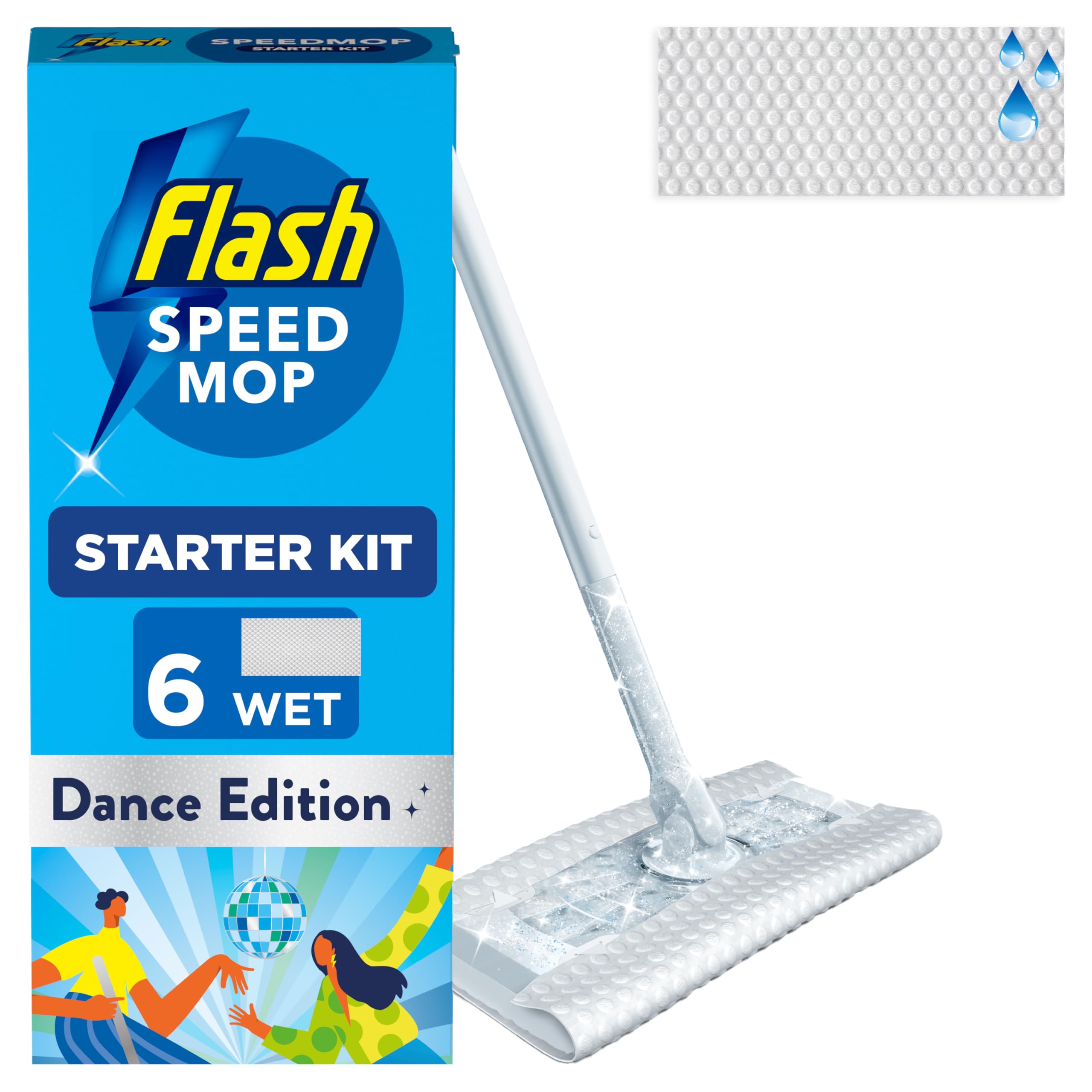 FLASH Speedmop Wet Mop Floor Cleaner Starter Kit | Easy Scrub & Fast Clean | Includes 6 Wet Refills 1