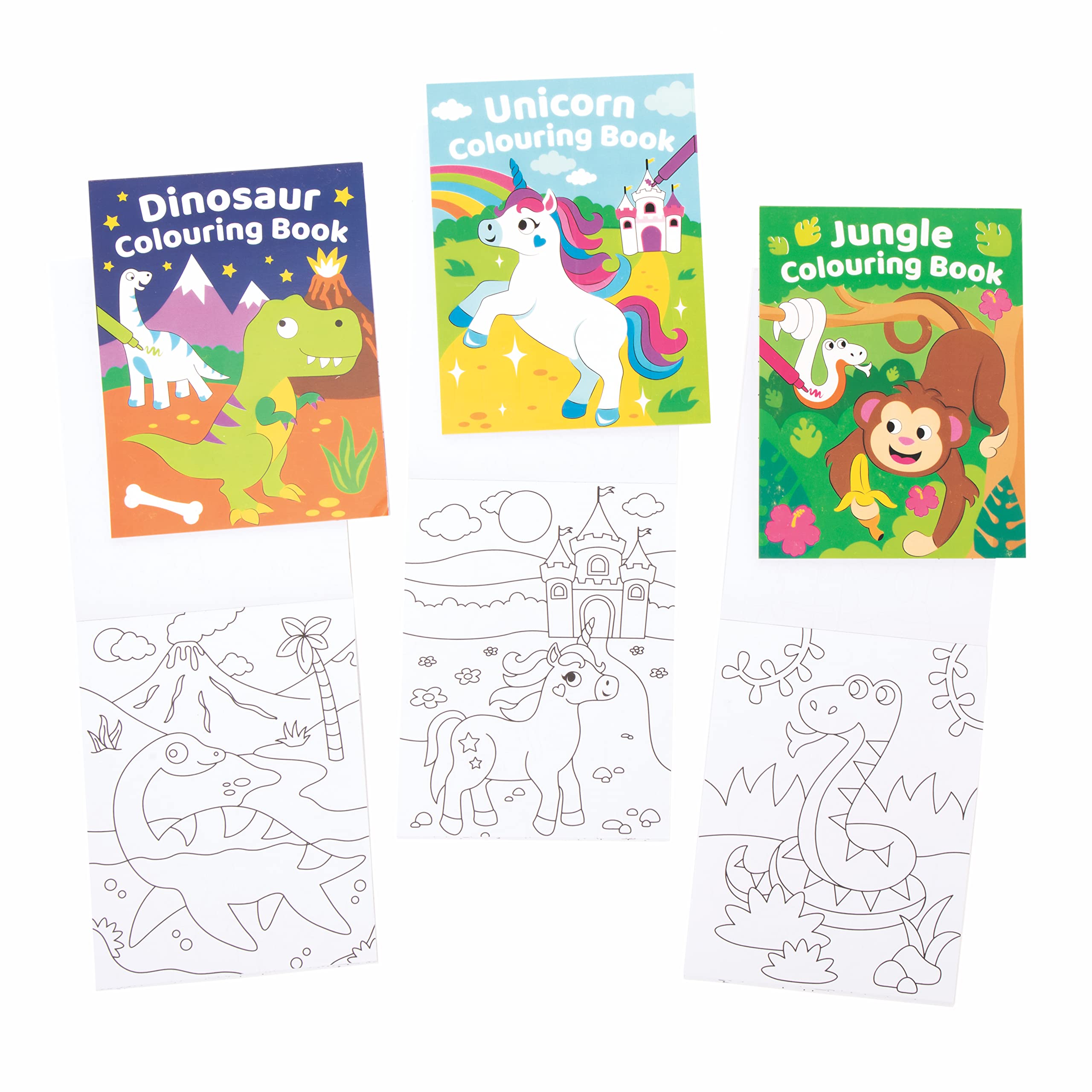 Baker Ross FE577 Mini Colouring Books - Pack of 12 | 20 Pages Each | 12 x 16 cm