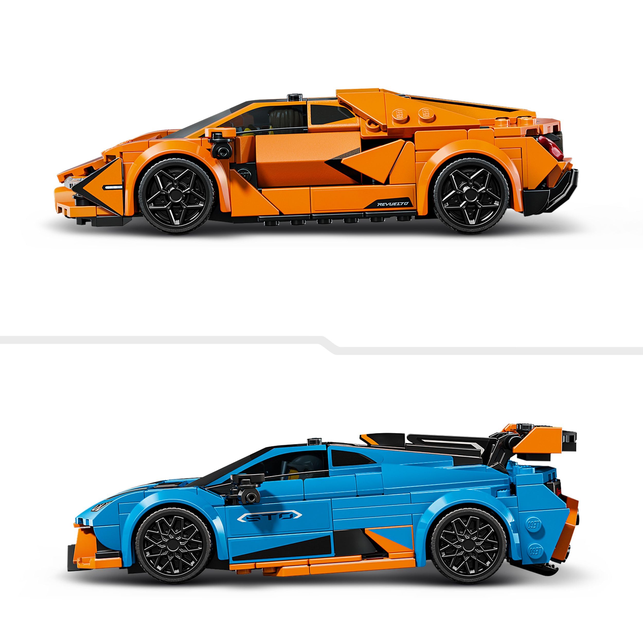 LEGO Speed Champions Lamborghini Revuelto & Huracán STO Building Set - 607-Piece Car Model Kit for Ages 10+ 5