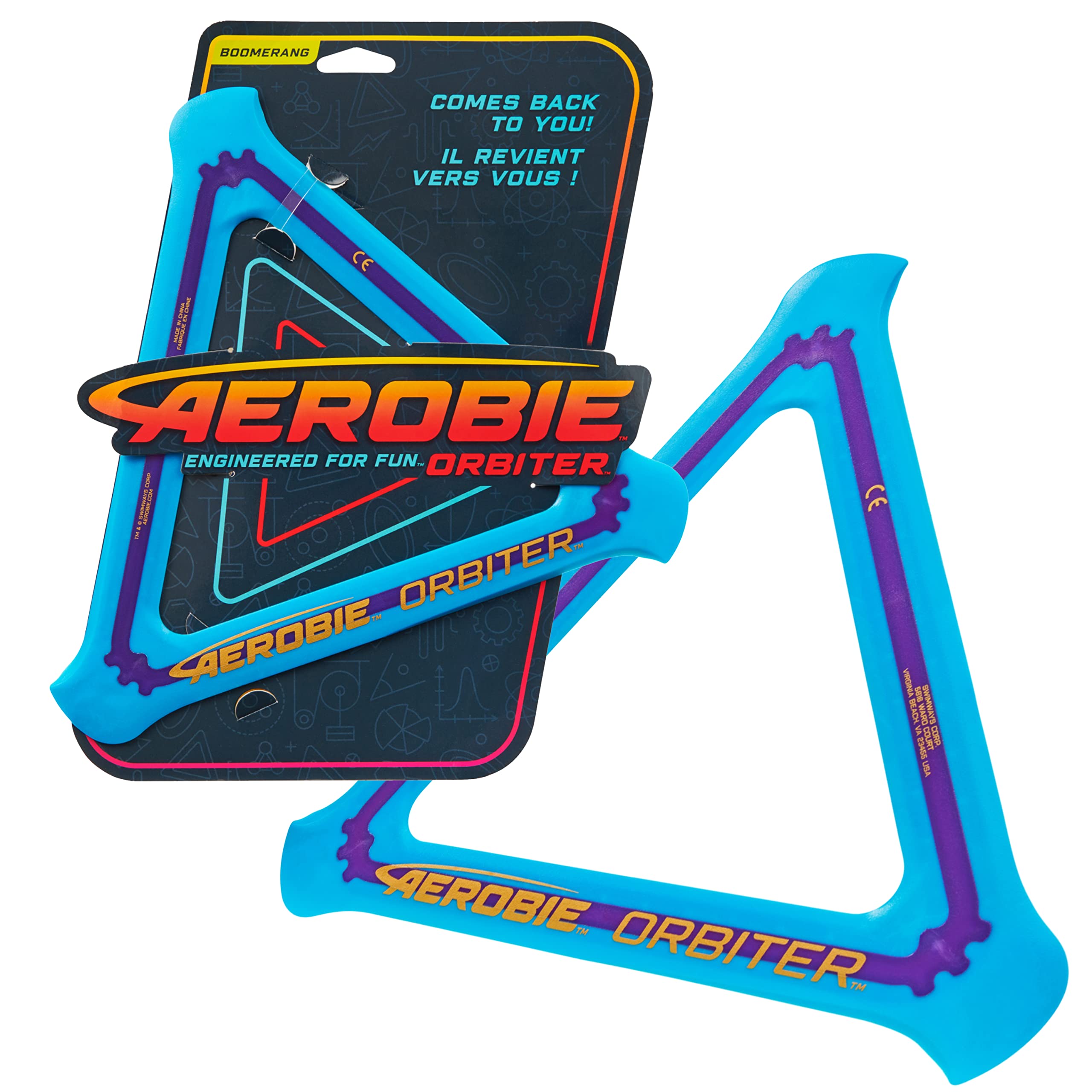 Aerobie Orbiter Boomerang - Multicoloured Plastic | 86g Weight | Unisex Adult