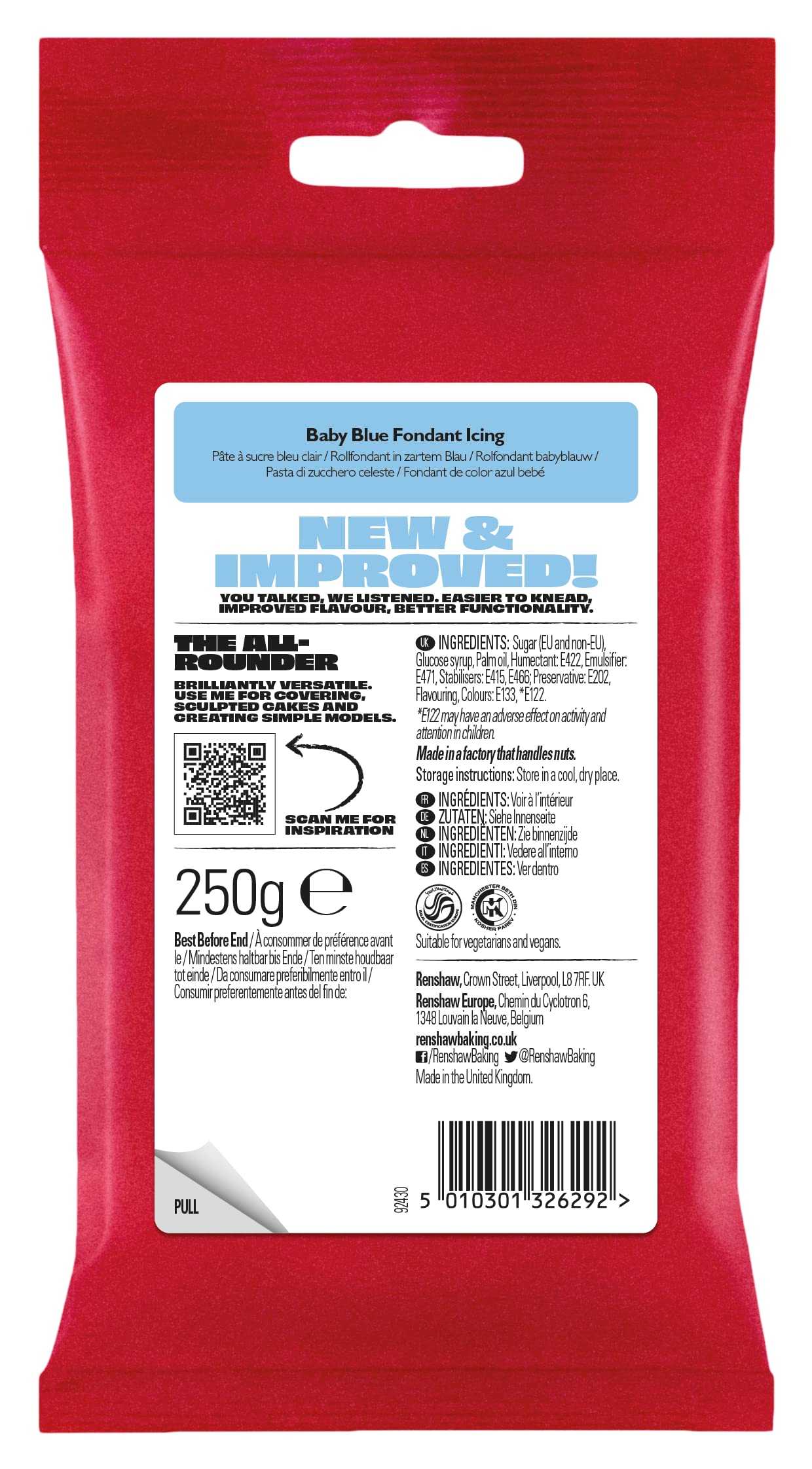Renshaw - Just Roll With It Fondant Icing Baby Blue, 250g 6