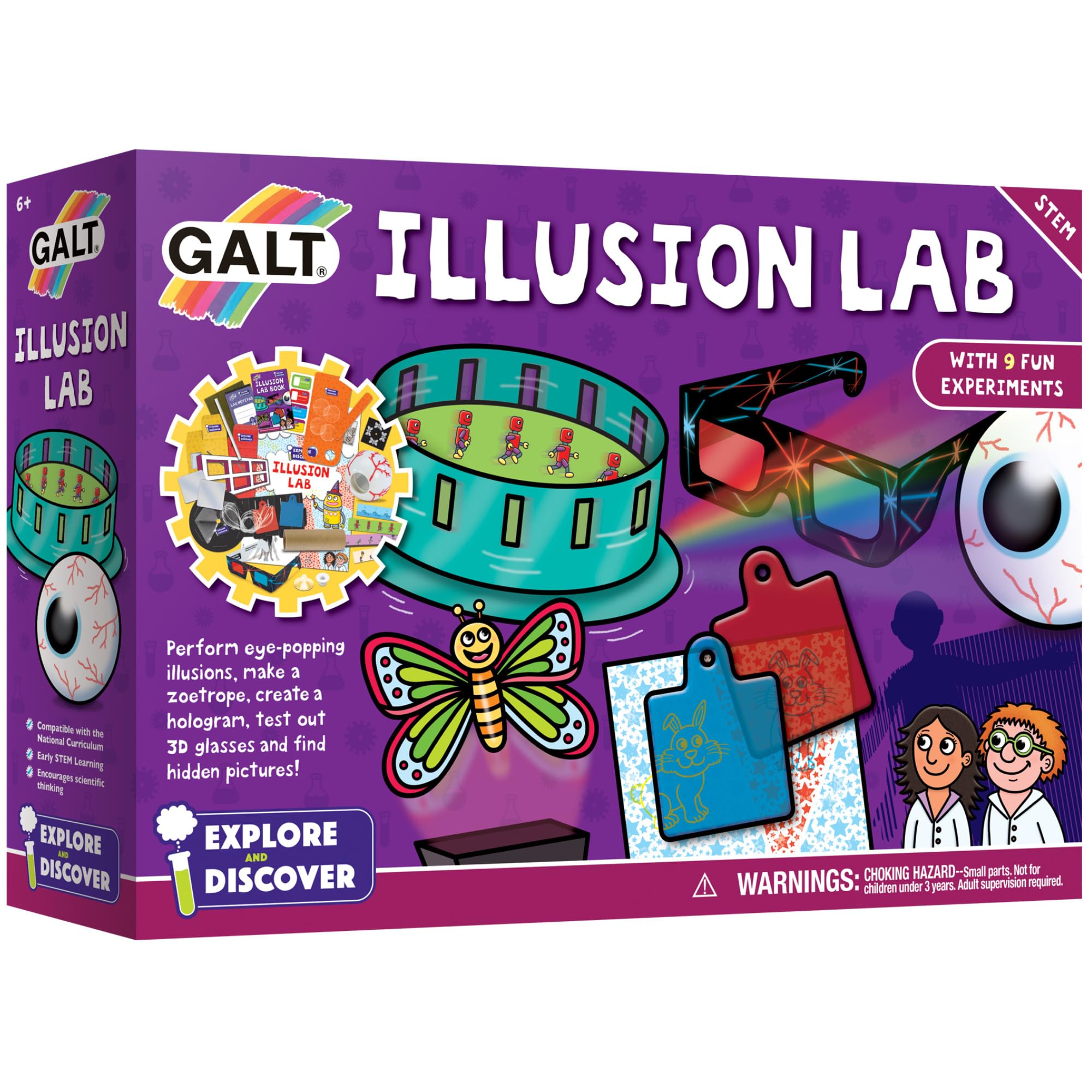 Galt Illusion Lab - 9 Fun Science Experiments for Kids Ages 6+ 9