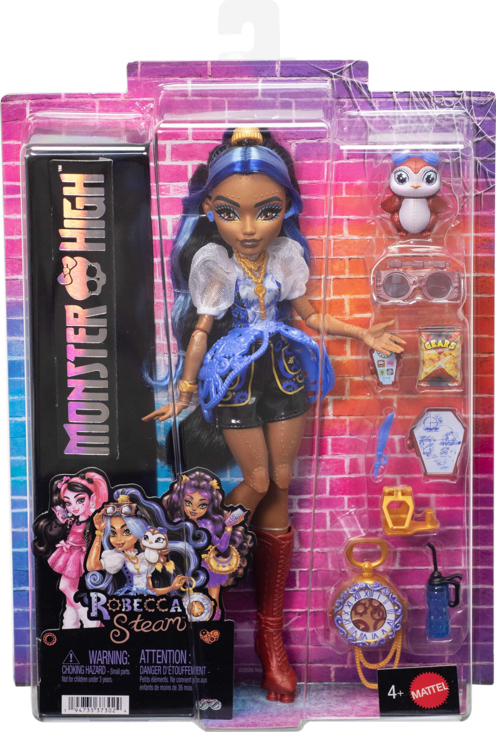 Monster High Robecca Steam Doll - 1:6 Scale, Multicolor, Includes Pet & 7 Accessories 6
