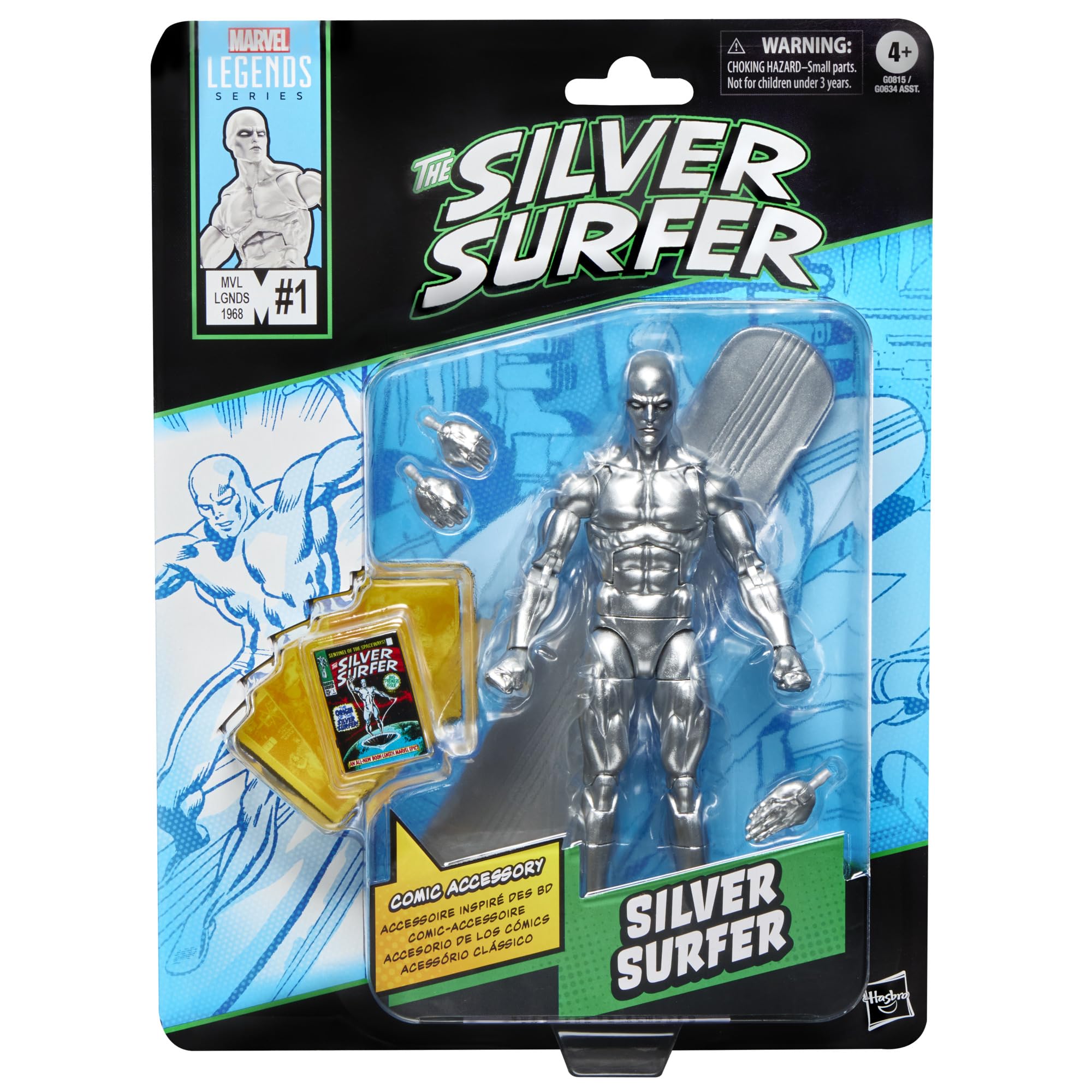 Marvel Legends Series Silver Surfer Action Figure - 6-Inch Collectible with Comic-Inspired Design