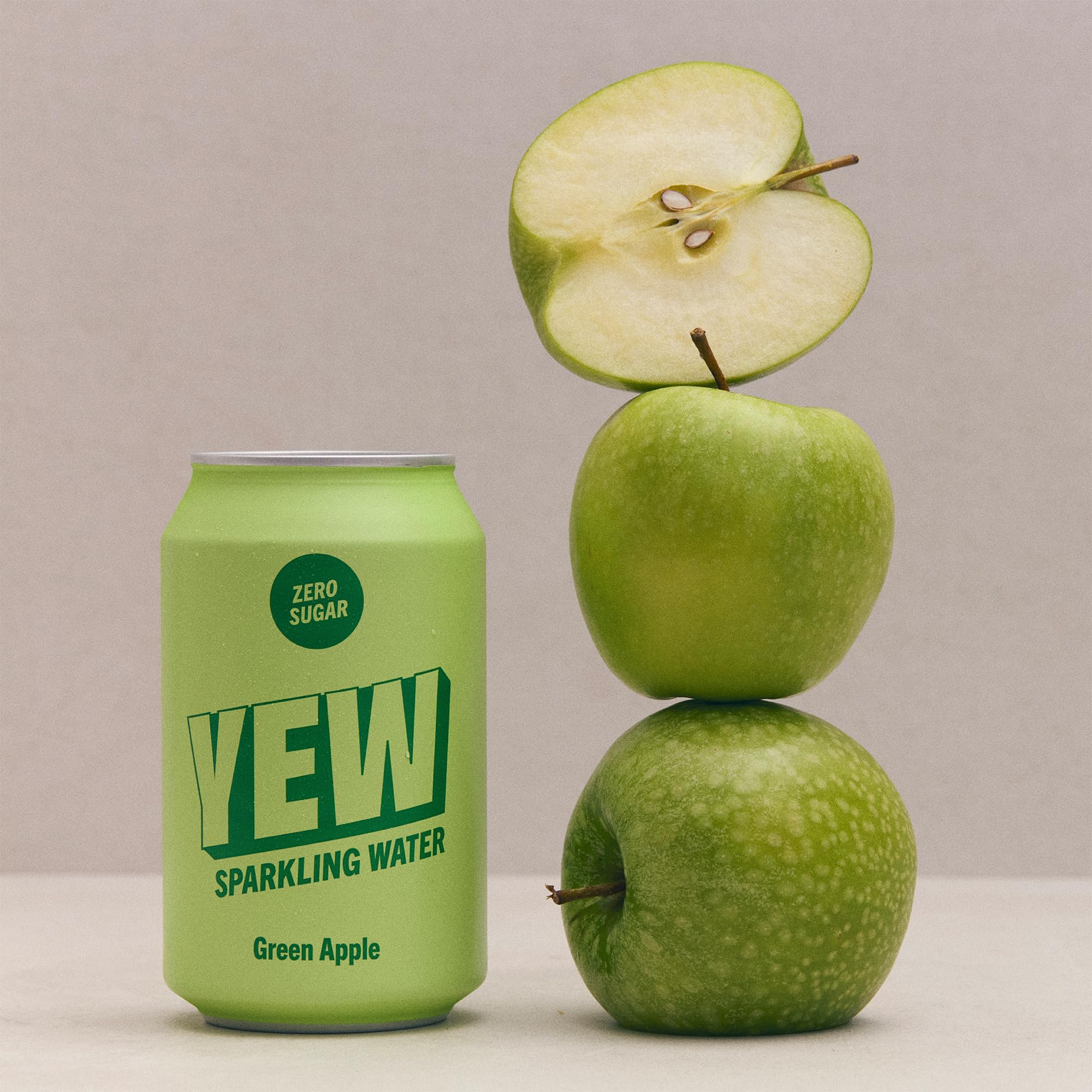 YEW Green Apple Sparkling Water - Zero Sugar, Zero Calories | 330ml Can 3