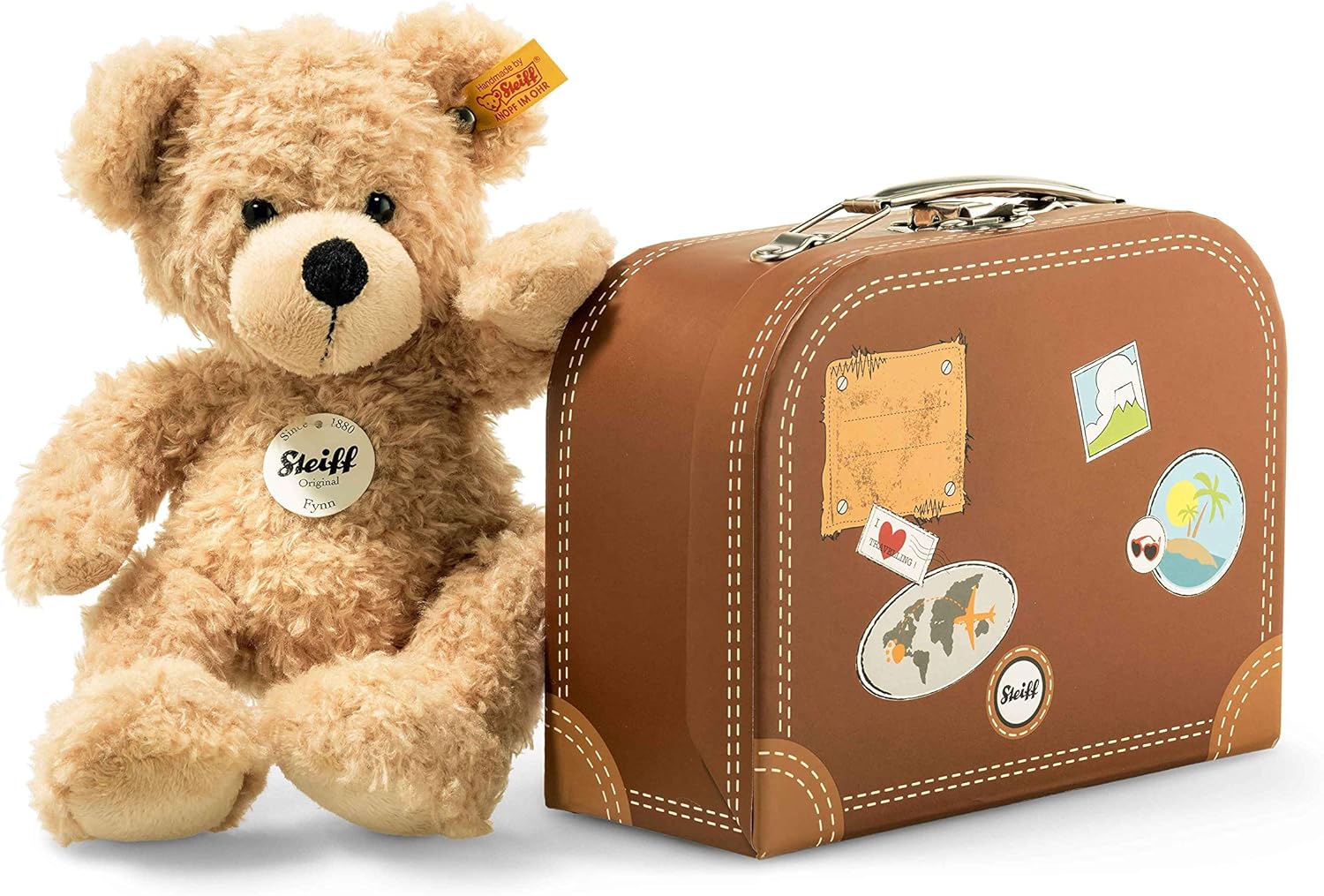 Steiff Fynn Teddy Bear in Suitcase - 28cm Beige Plush Stuffed Animal 1
