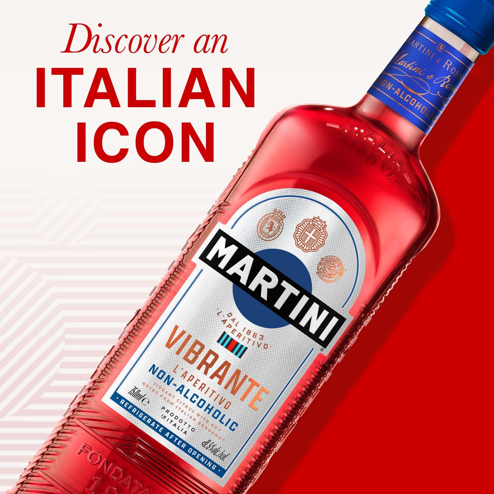 MARTINI Vibrante Non Alcoholic Aperitivo - 75cl Bottle | <0.5% ABV | Gluten Free 8