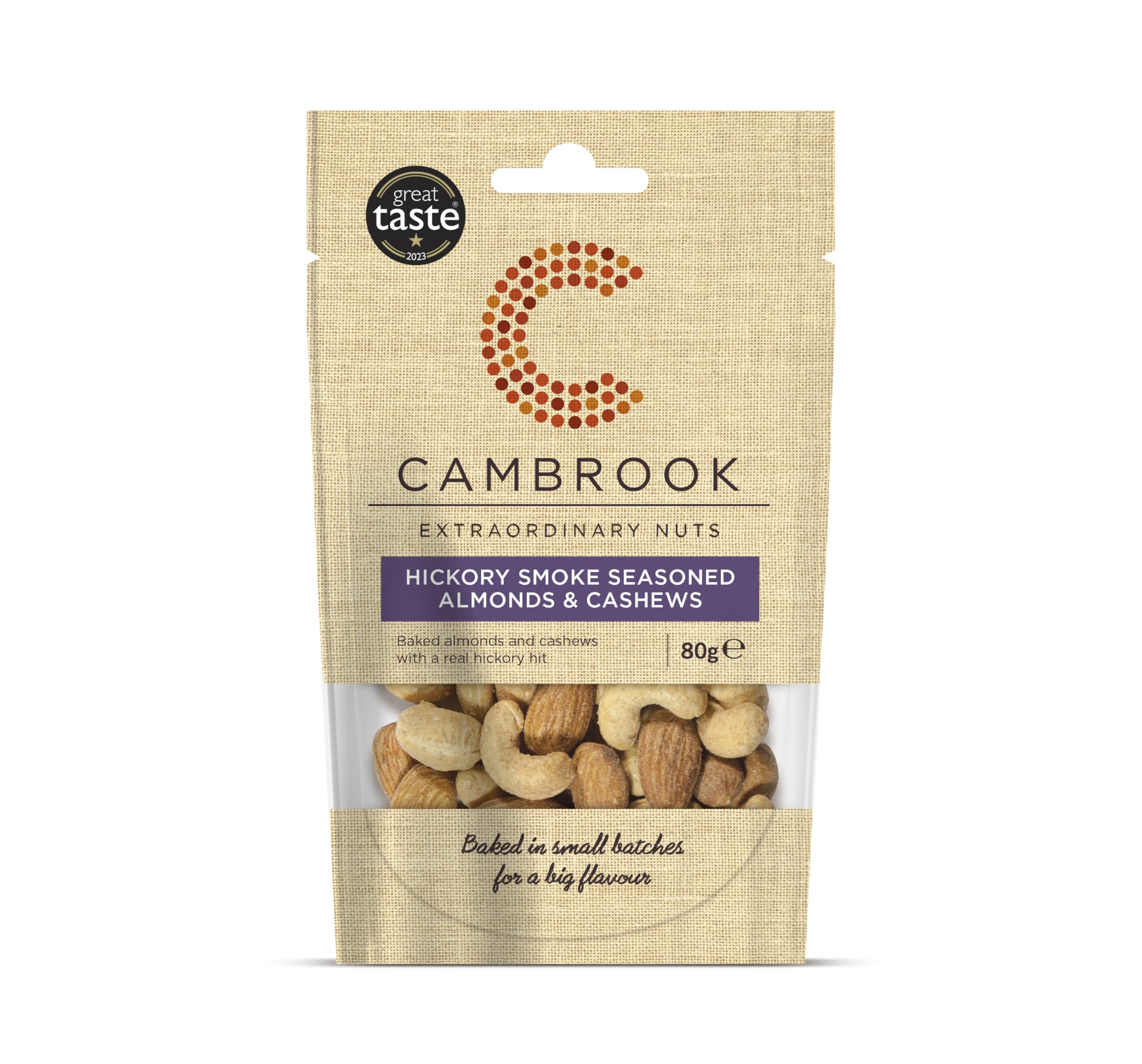 Cambrook - Hickory Smoke Seasoned Almonds & Cashews | Baked Not Fried | 80g