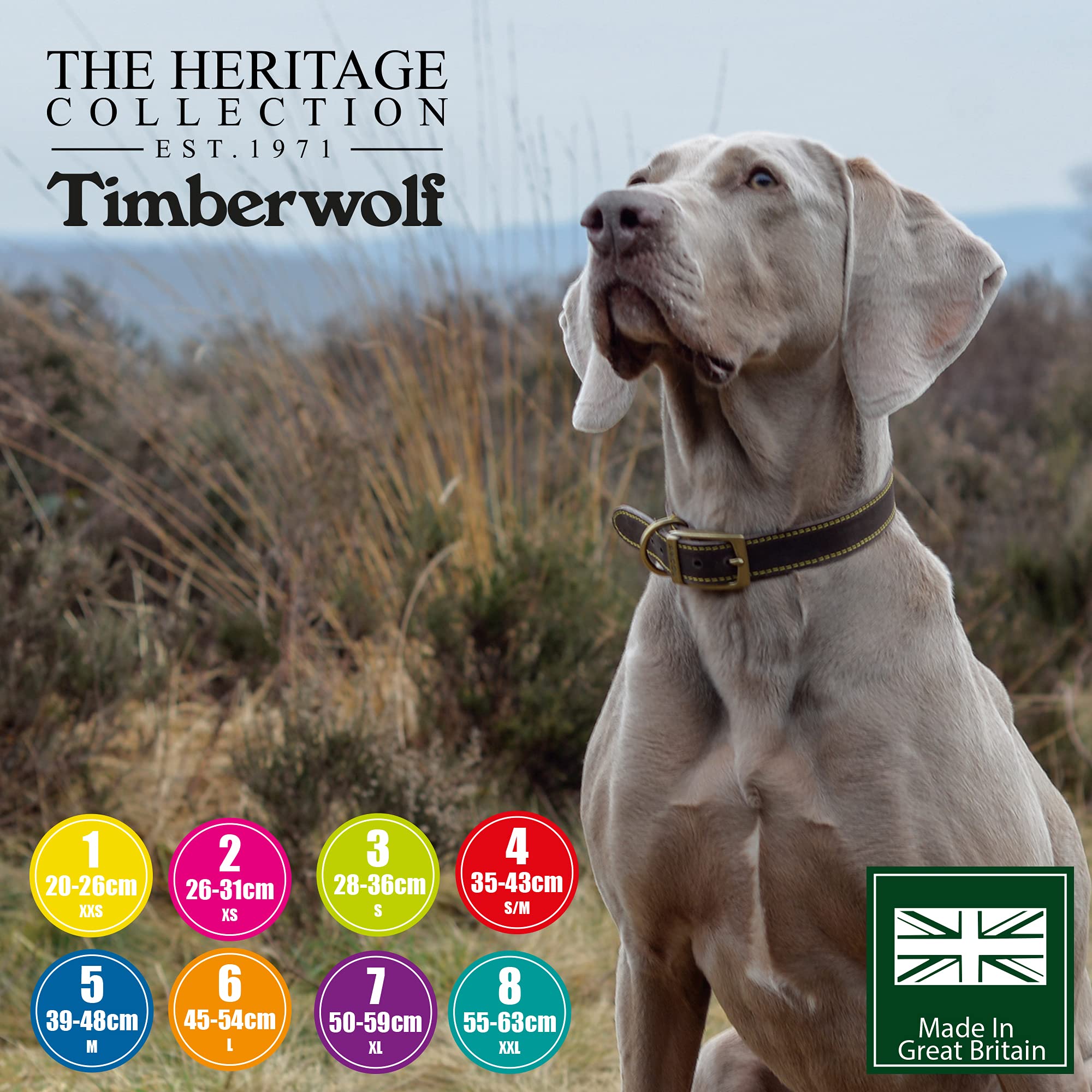 Ancol Timberwolf Round Leather Dog Collar - Sable | Size 4 (35-43 cm Neck) 5