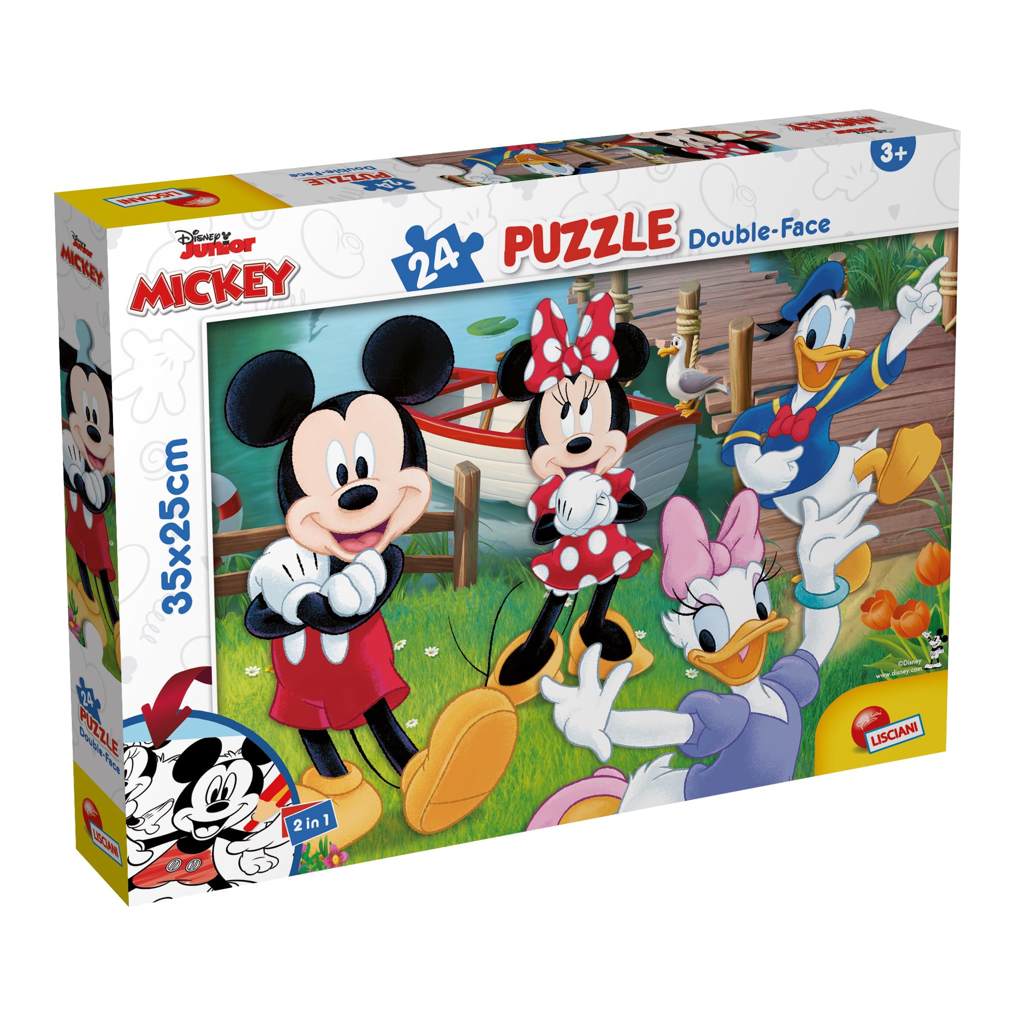Liscianigiochi DISNEY Mickey MaxiPlus Double-Sided Jigsaw Puzzle - 24 Pieces, 25x35 cm