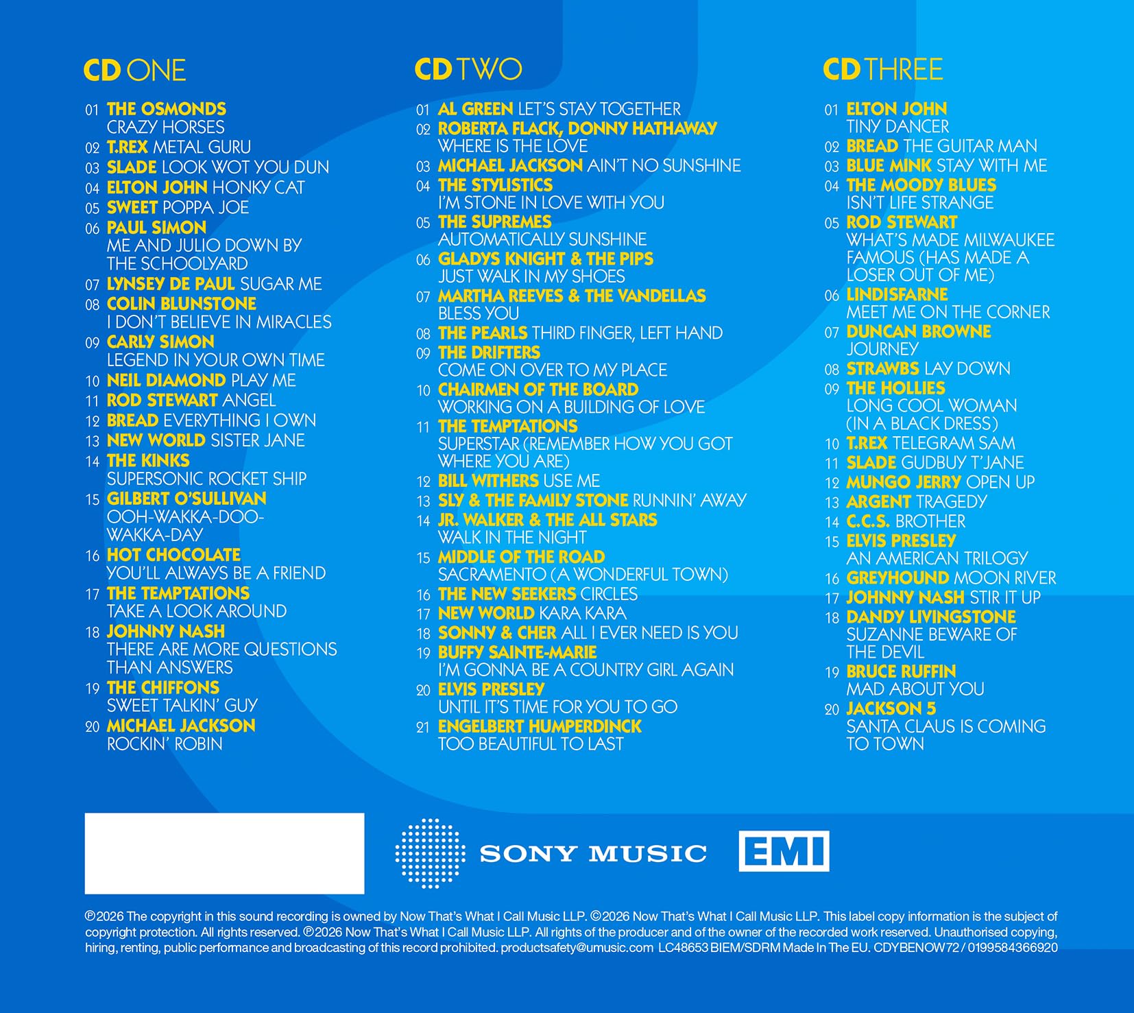 Various Artists - NOW Yearbook Extra 1972 [3CD Box Set] 2