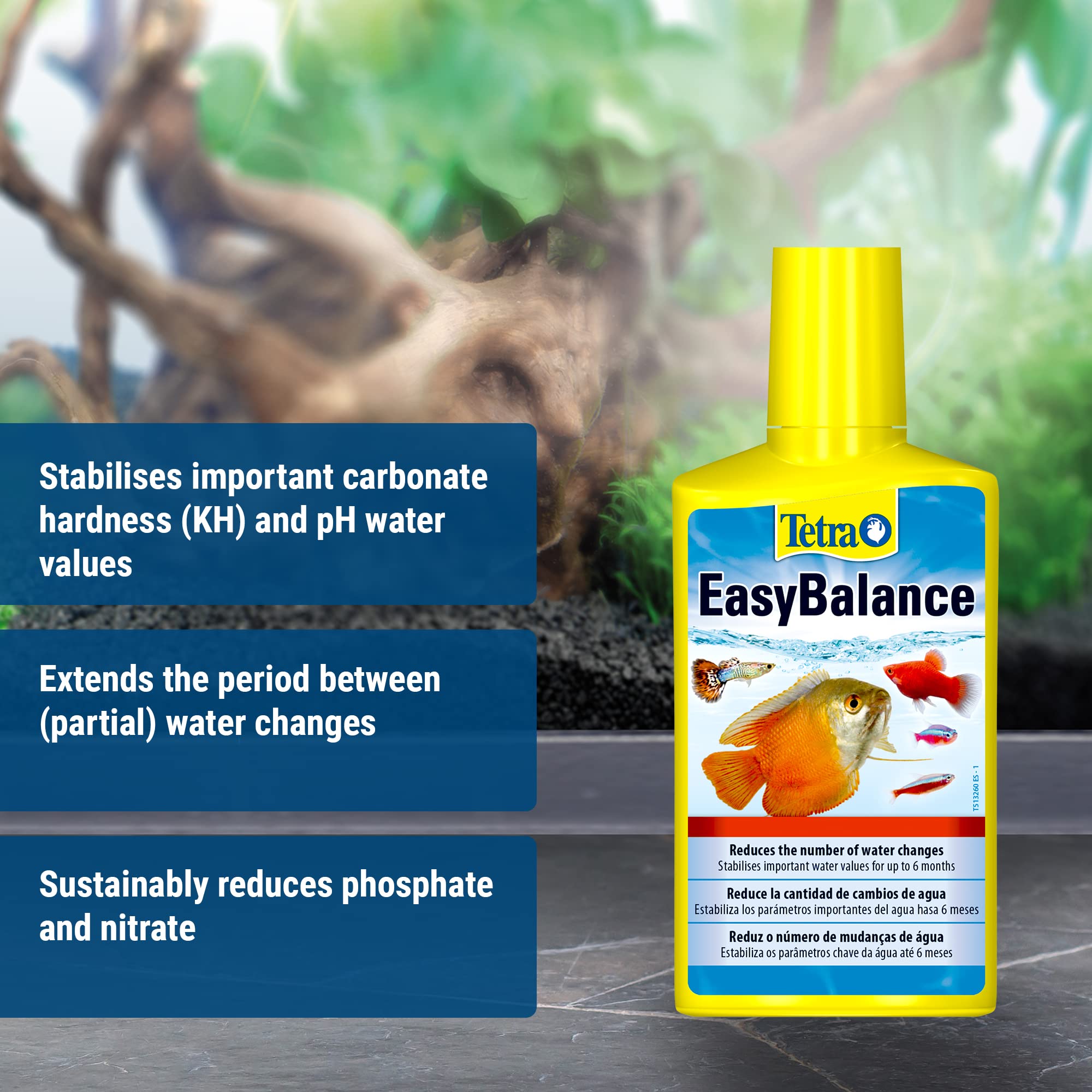Tetra EasyBalance Liquid Water Treatment - Stabilizes pH/KH | Reduces Phosphate/Nitrate | 100ml 2