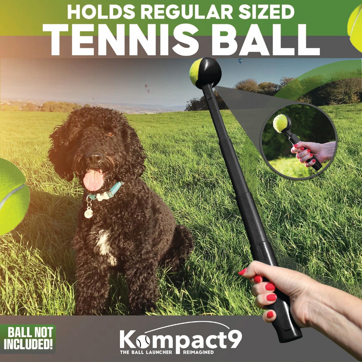 Kompact9 Retractable Dog Ball Thrower - Pocket Sized, Made from Recycled Plastic 3