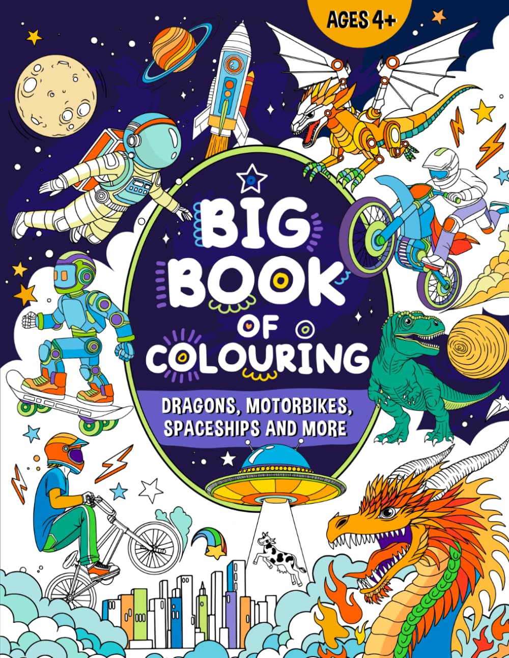 FairyWren Publishing Big Book of Colouring for Boys - Ages 4+ | Paperback | Large Print 1
