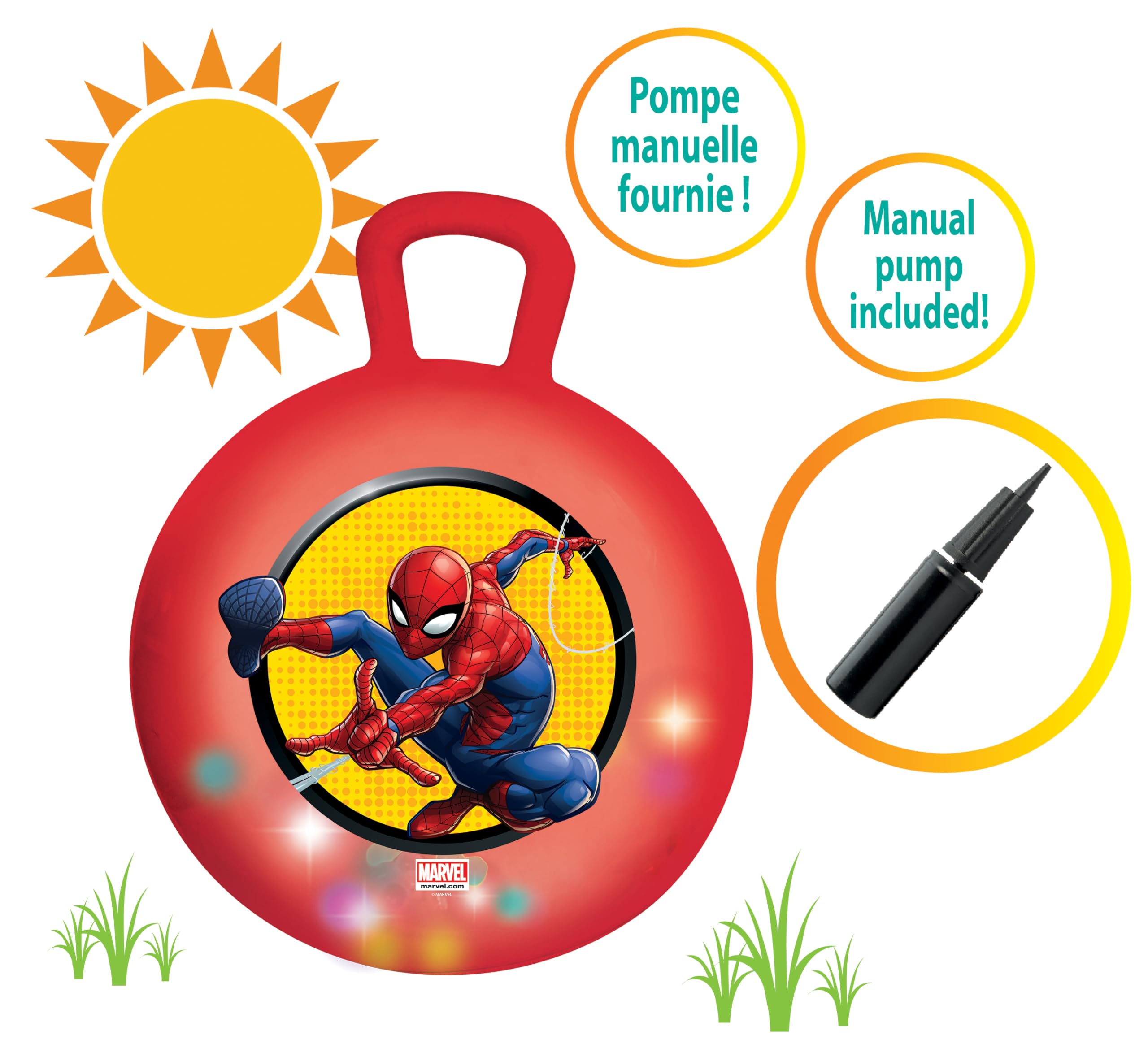 LEXIBOOK Spider-Man Electronic Inflatable Hopper Ball 45cm BG040SP