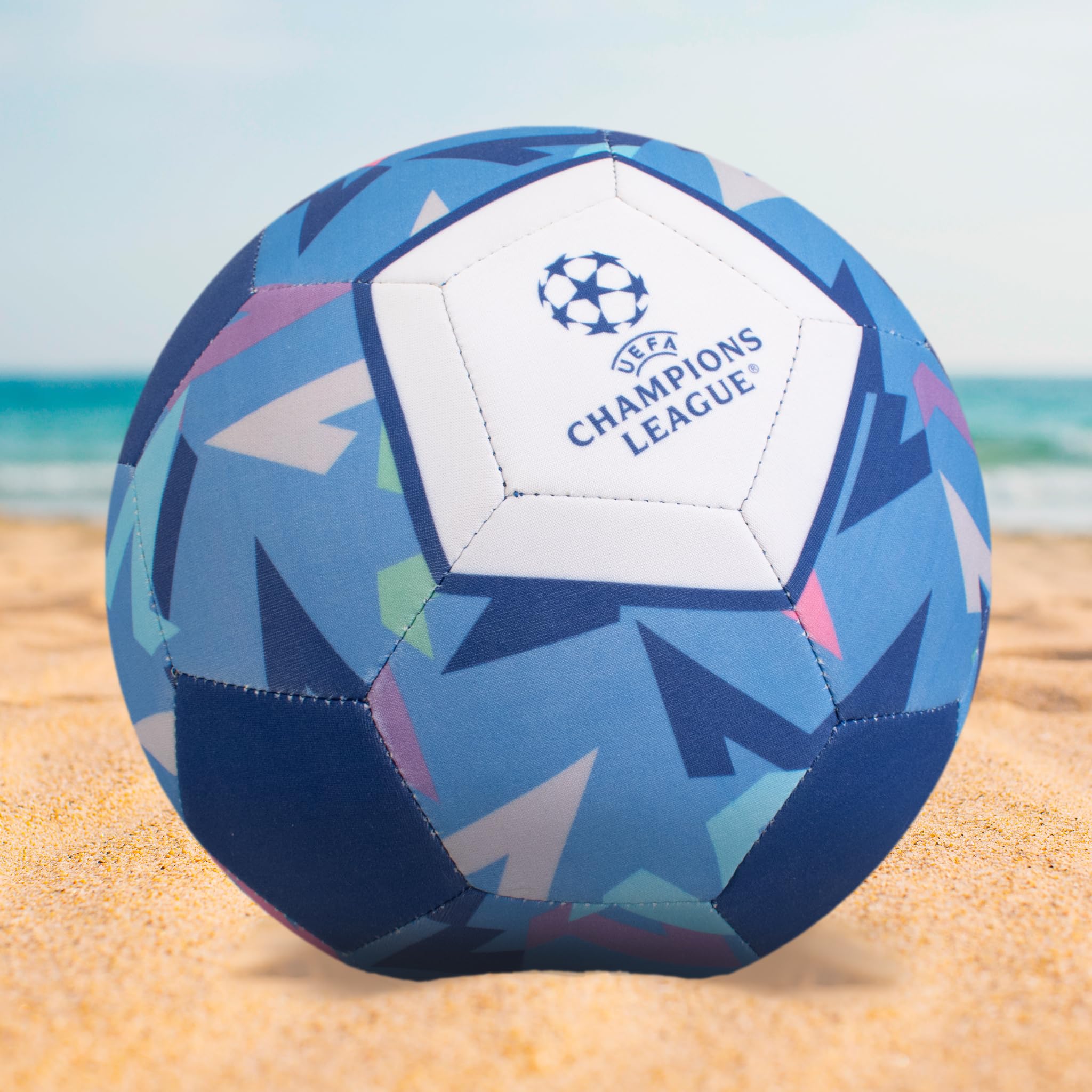 Hy-Pro Officially Licensed UEFA Champions League Beach Ball - Neoprene, Size 5, Blue 2