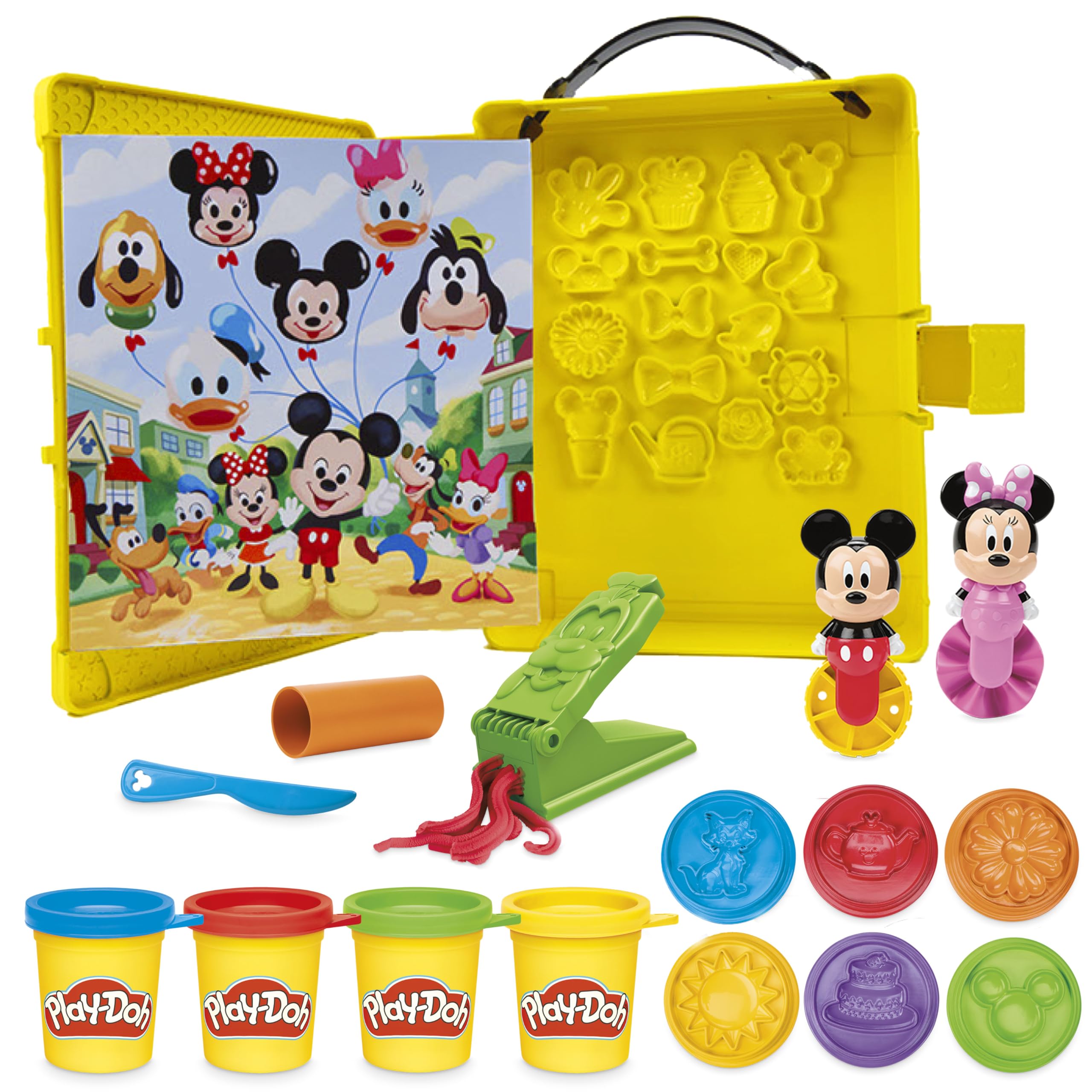 Play-Doh Disney Junior Shape a Story Playset - Storybook Theme | Ages 2+ | Includes 4 Cans