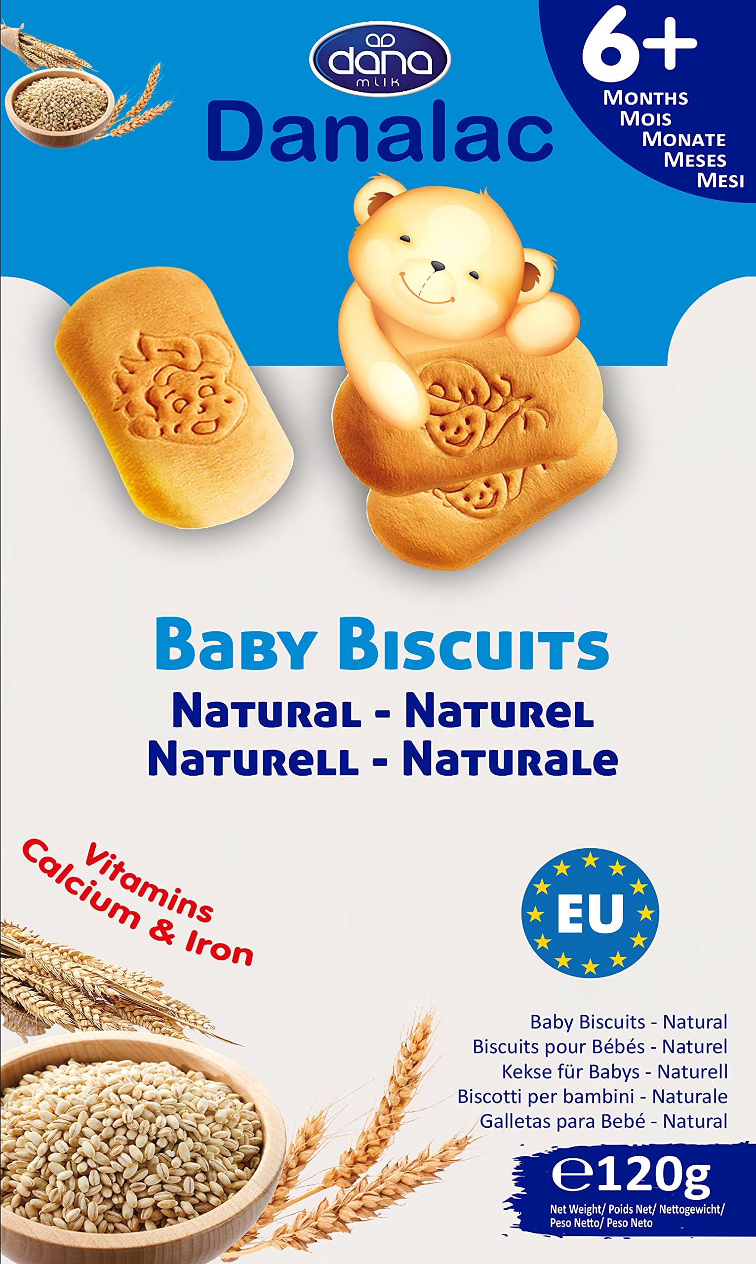 Danalac Natural Baby Biscuits - Finger Food Snack for Toddlers 6+ Months | 120g Pack 1