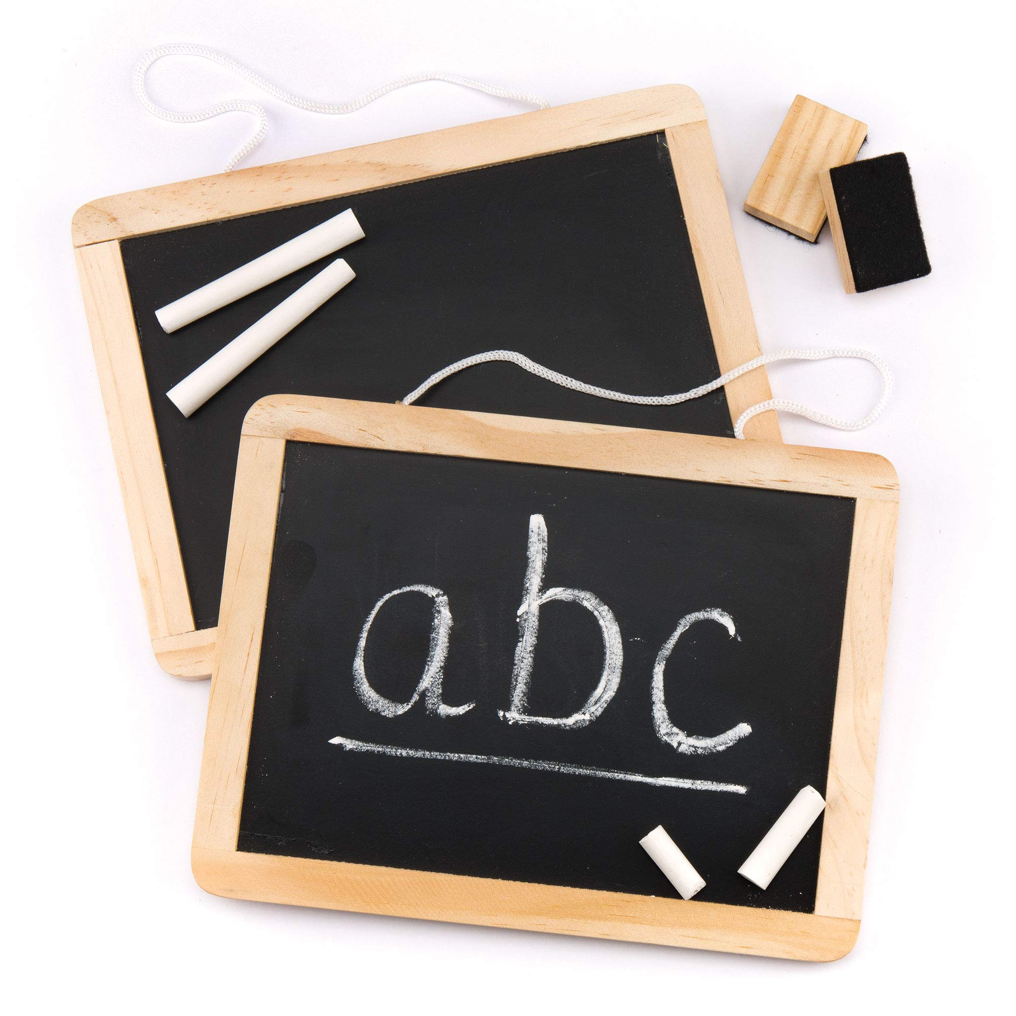 Baker Ross Wooden Chalk Board Set - Double-Sided Kids Craft Activity with Chalk and Eraser