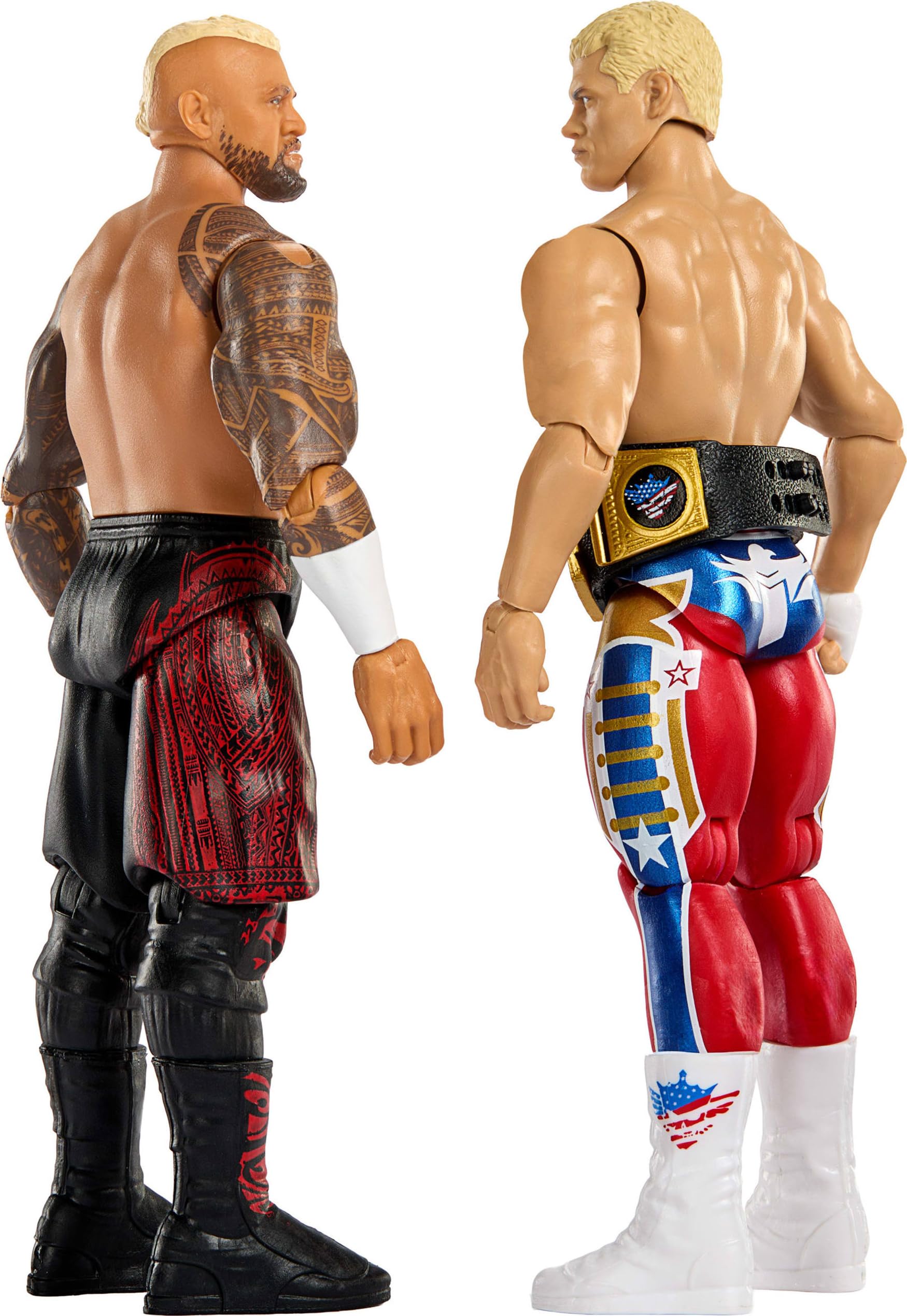 Mattel WWE Main Event Showdown 2-Pack Action Figures (Cody Rhodes & Solo Sikoa) - 6-Inch Figures with Accessory, 10 Points of Articulation 4